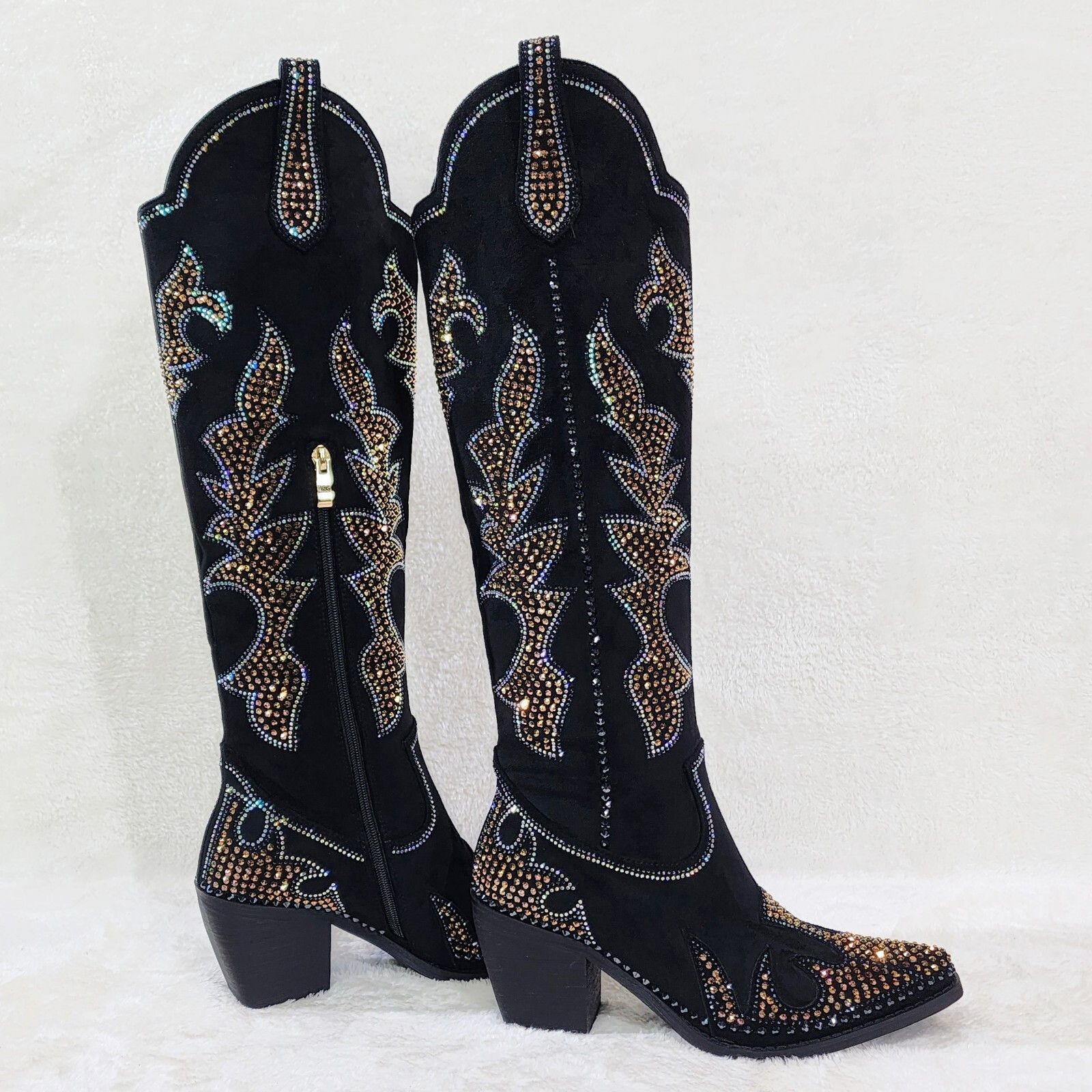 Other Sparks Country Western Cowgirl Knee Boots Dazzleing Iridesce Size US 9 / IT 39 - 5 Thumbnail