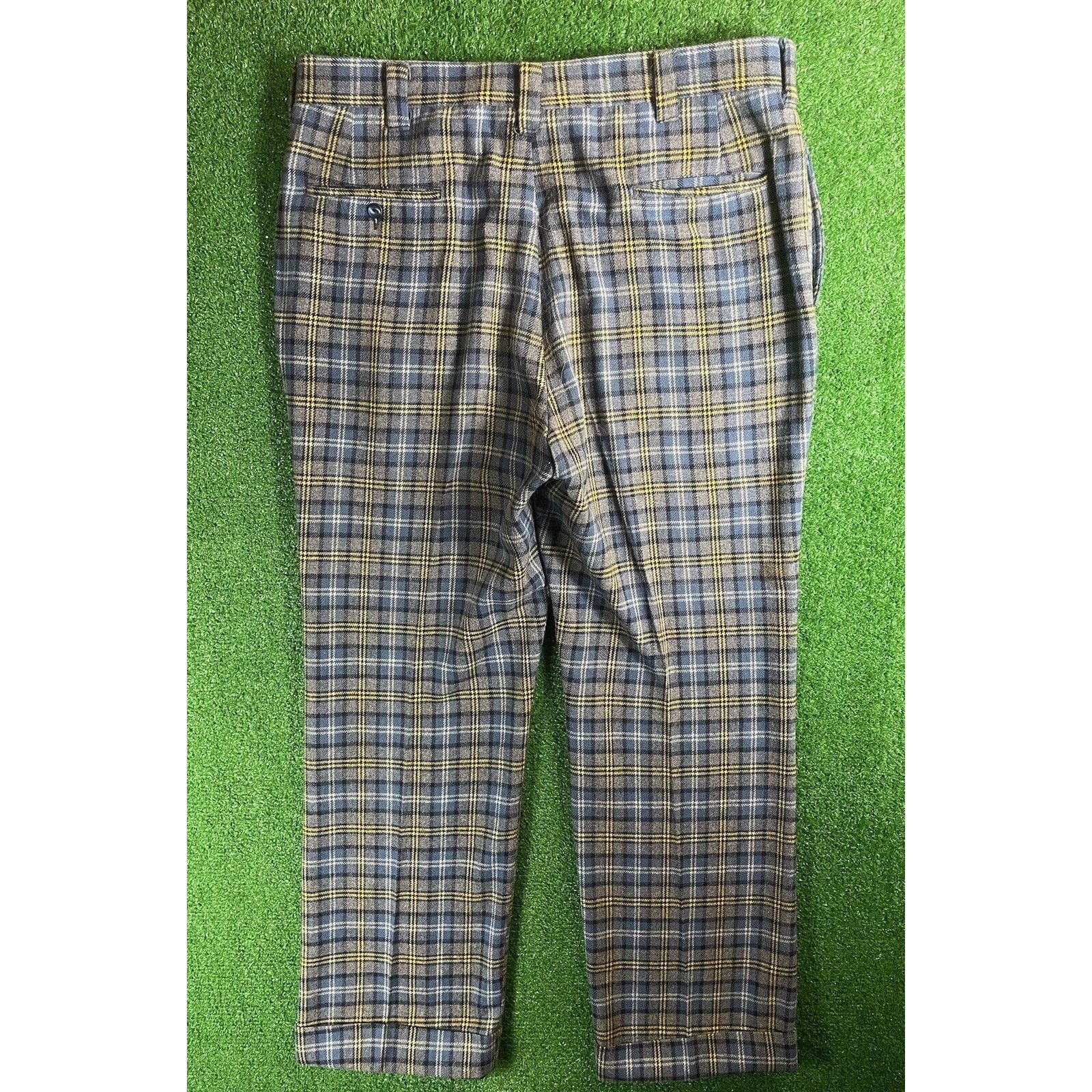 Vintage Vintage 70s Blue Green Plaid 36 32 Trousers Pants USA Talon Size US 35 - 2 Thumbnail