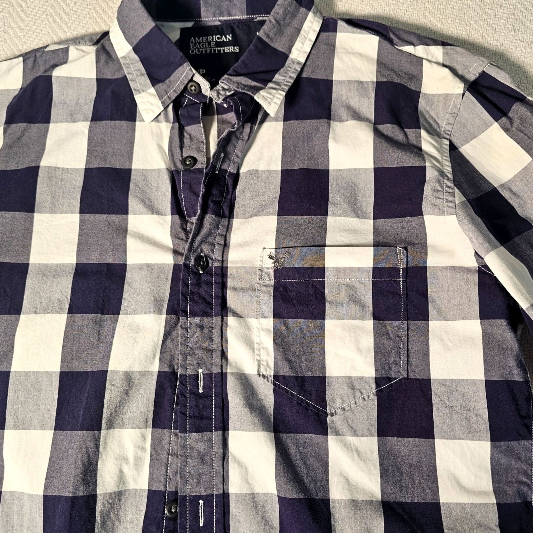 American Eagle Outfitters American Eagle Outfitters Button Down Shirt Mens Small Blue Checks Cotton Casual Size US S / EU 44-46 / 1 - 3 Thumbnail
