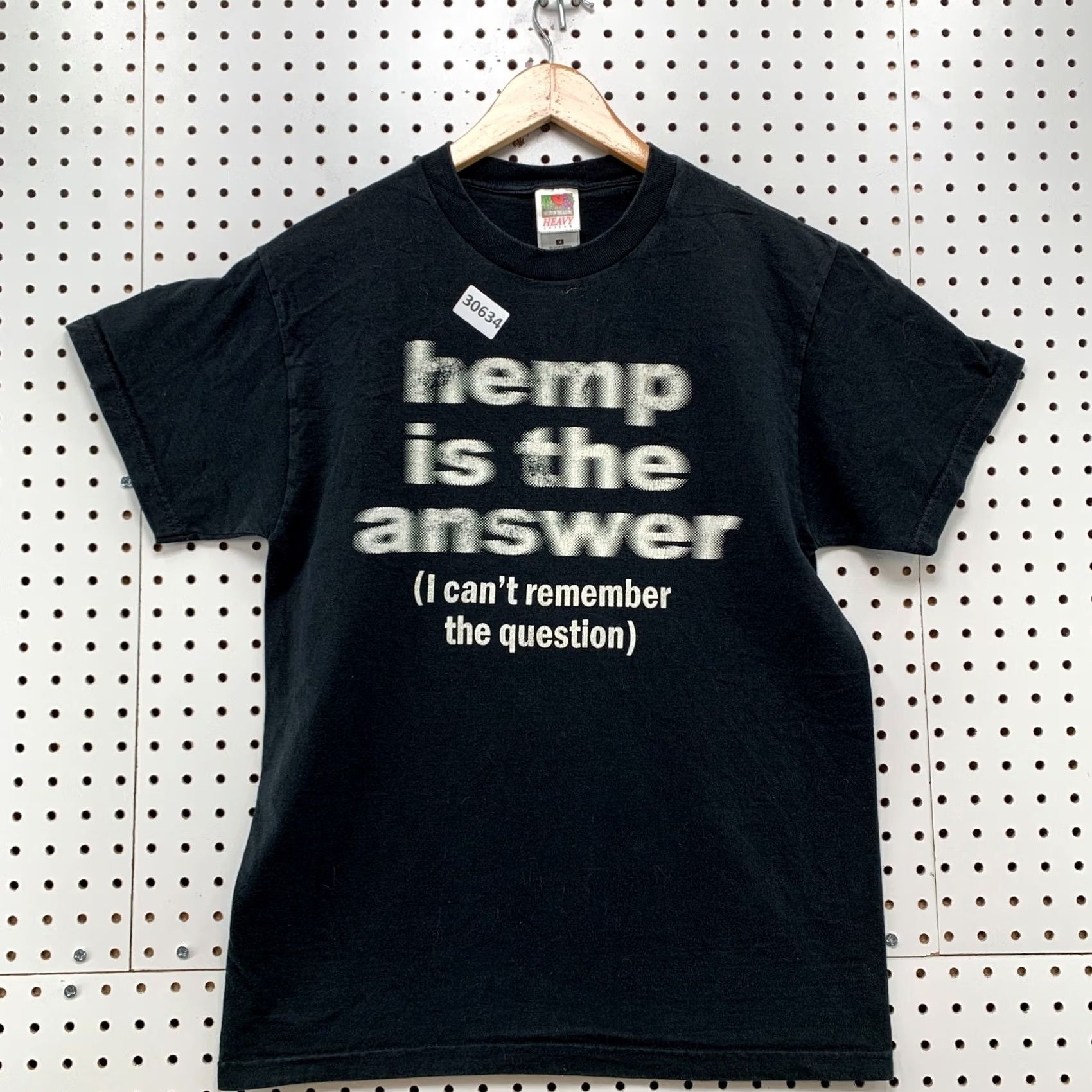 Fruit Of The Loom VINTAGE Fruit of the Loom Shirt Mens Medium Black Funny Marijuana Hemp Quote 19.5x27.5 Size US M / EU 48-50 / 2 - 2 Thumbnail