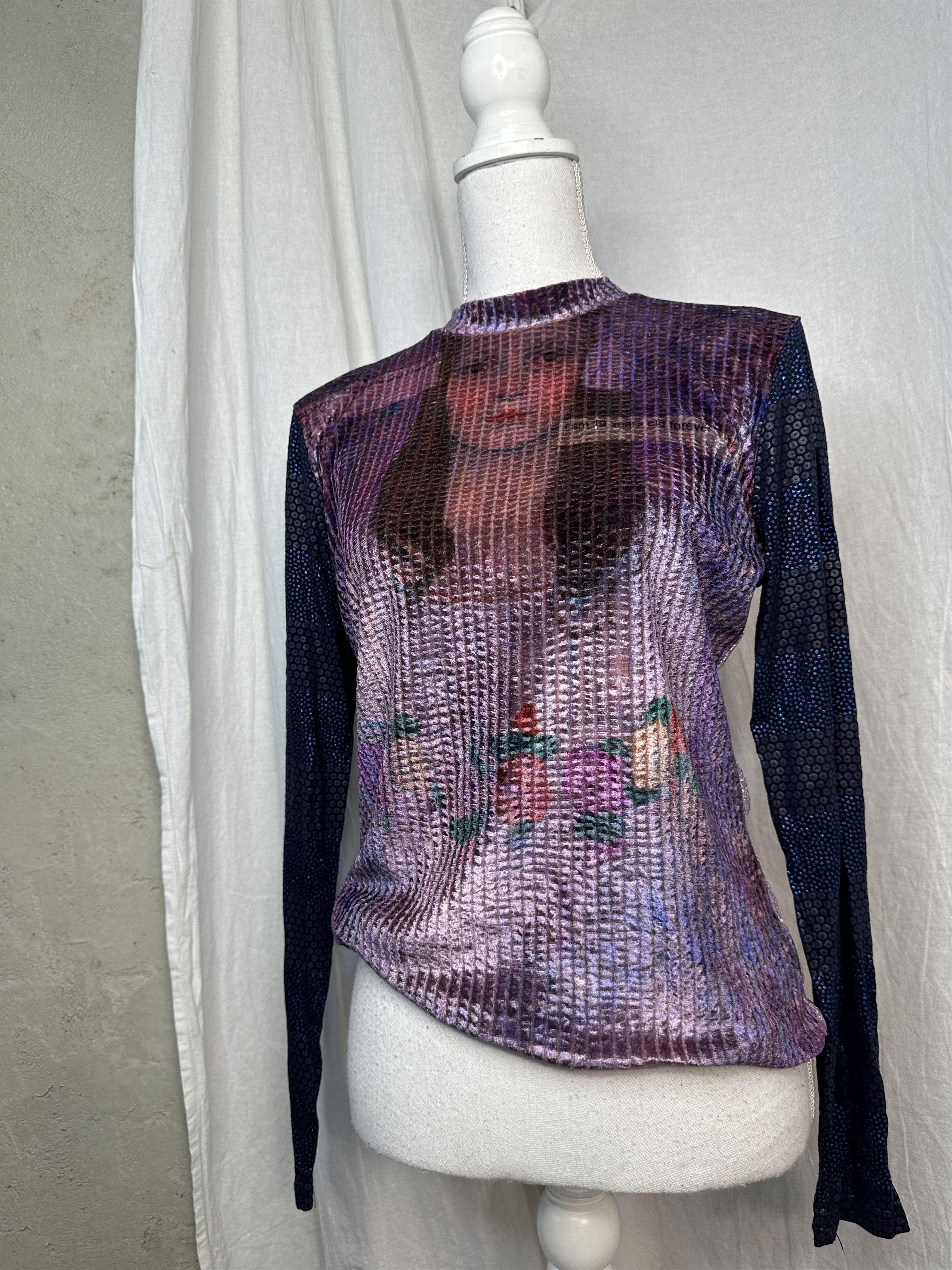 Desigual × Vintage Avant Garde Velour Longsleeve Desigual Im Nineteen Forever Size L / US 10 / IT 46 - 4 Thumbnail