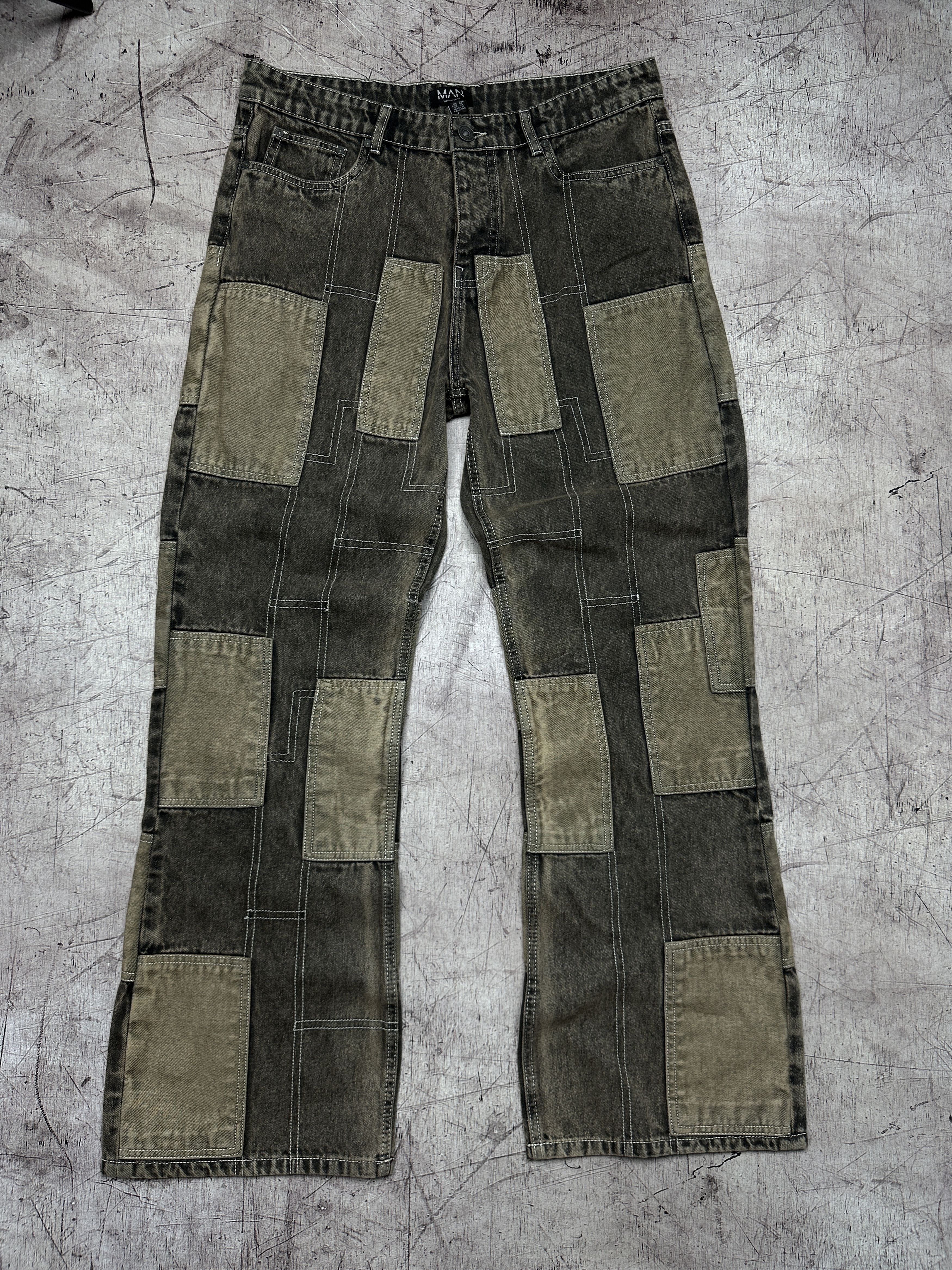 20471120 Mens Patchwork Avant Garde Denim Pants Jeans Size US 34 / EU 50 - 1 Thumbnail