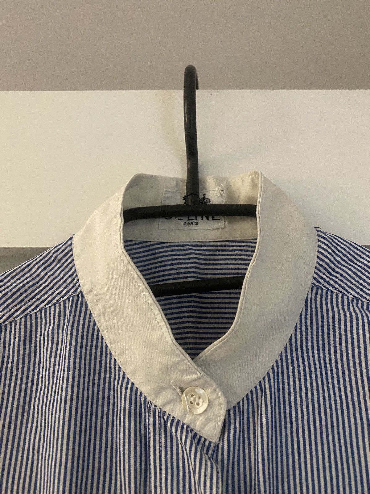 Celine Luxury vintage celine big logo on pocket shirt button up Size XS / US 0-2 / IT 36-38 - 9 Thumbnail