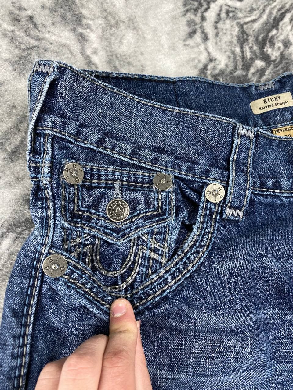 True Religion Vintage True Religion Ricky Straight Denim Jeans Baggy Size US 32 / EU 48 - 8 Thumbnail