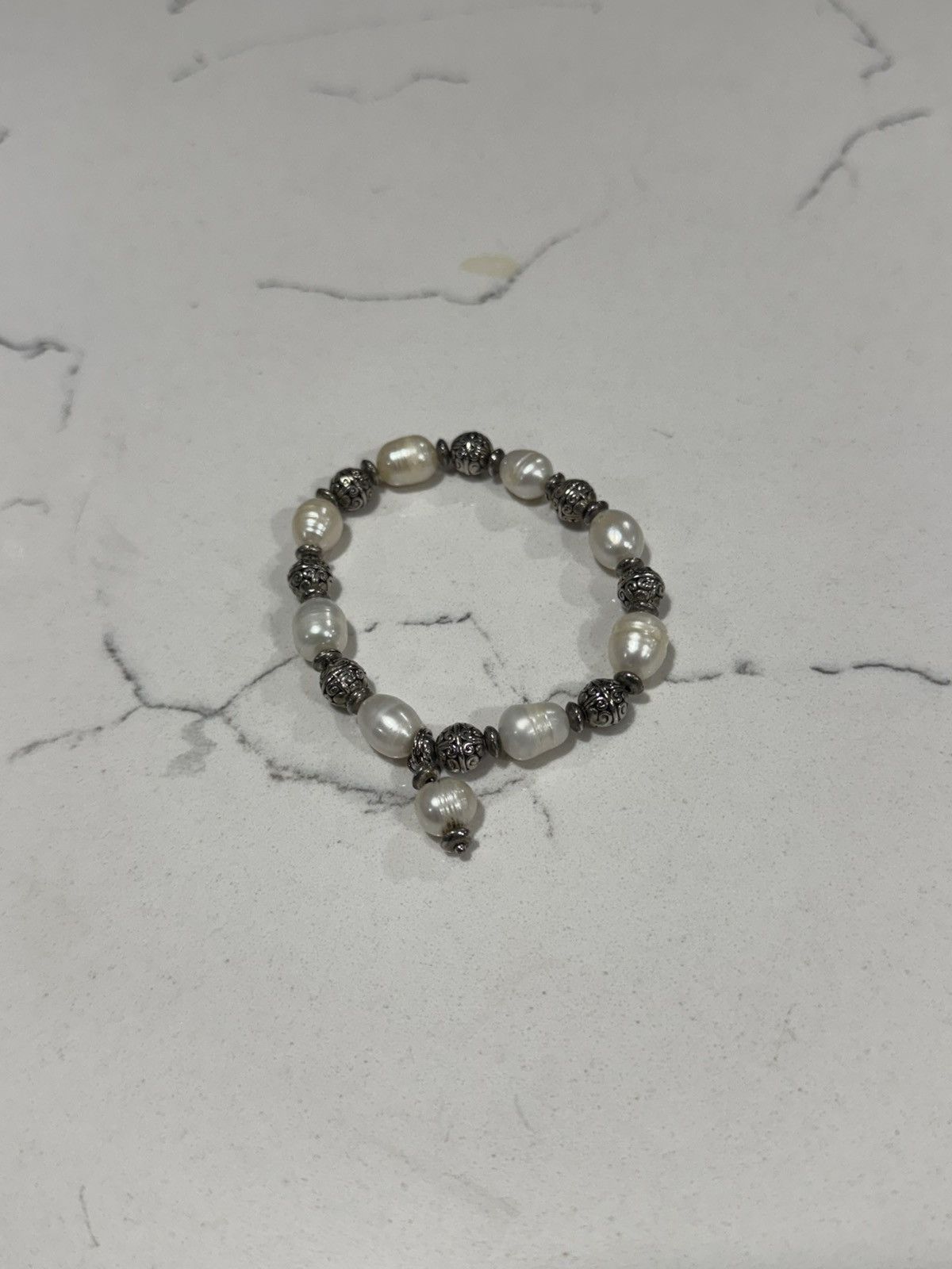 Jewelry Sterling Silver & Natural Freshwater Pearl Bracelet Baroque Size ONE SIZE - 3 Thumbnail