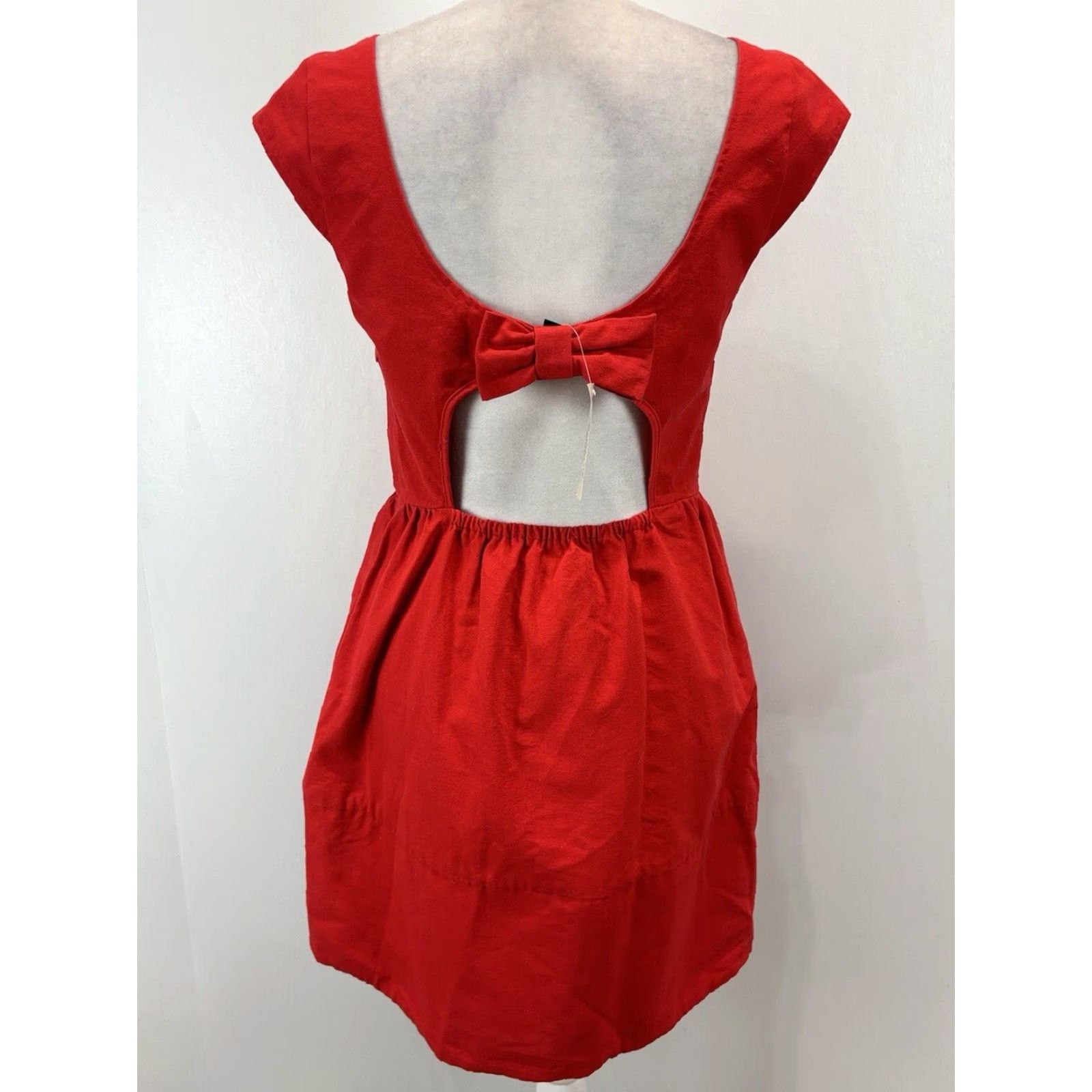 American Eagle Outfitters American Eagle Red Skater Dress, Fit and Flare, Short Sleeve, Size 6, Women's Size M / US 6-8 / IT 42-44 - 3 Thumbnail