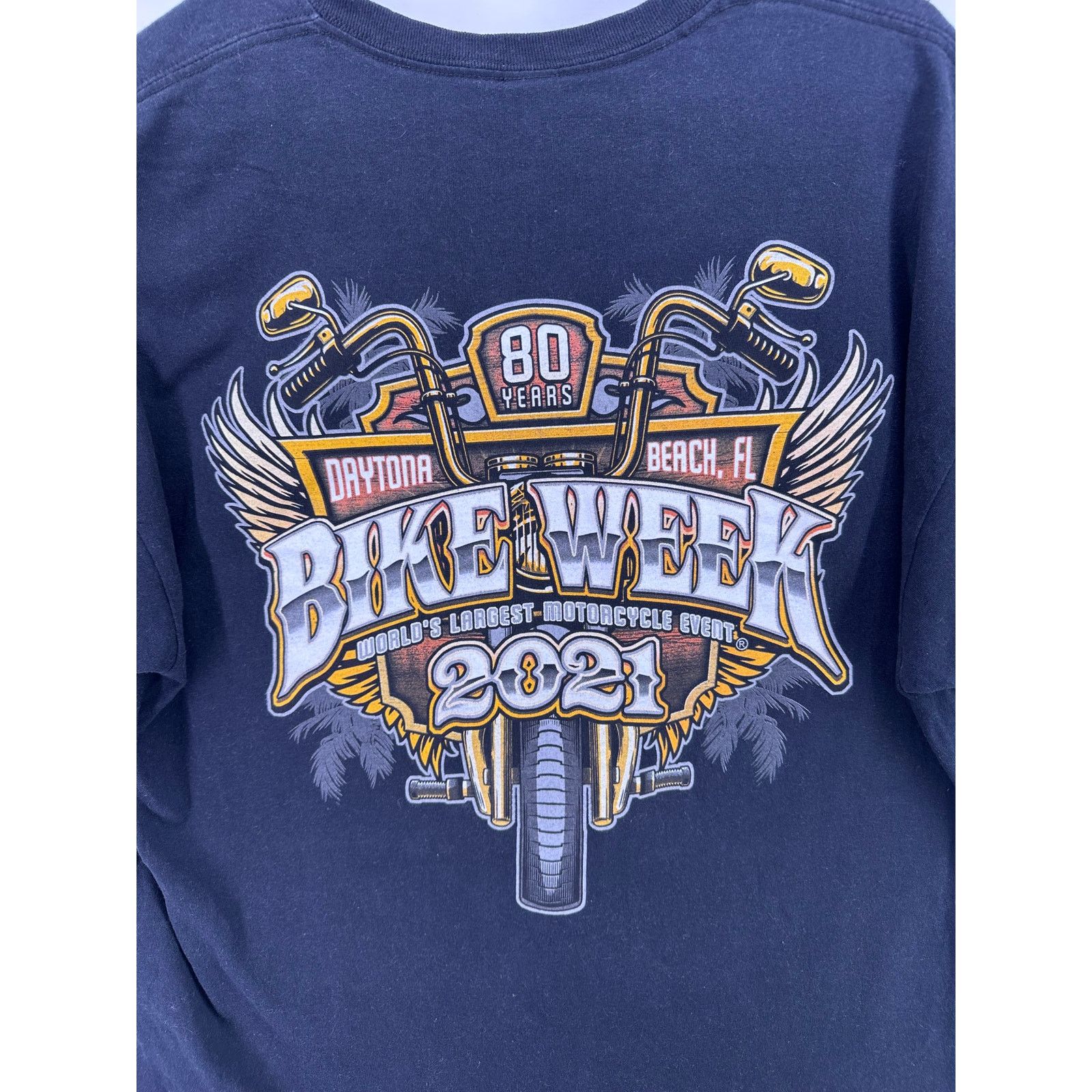 Gildan Bike Week Daytona Beach FL 2021 80 years Black shirt Size2XL Size US XXL / EU 58 / 5 - 8 Thumbnail