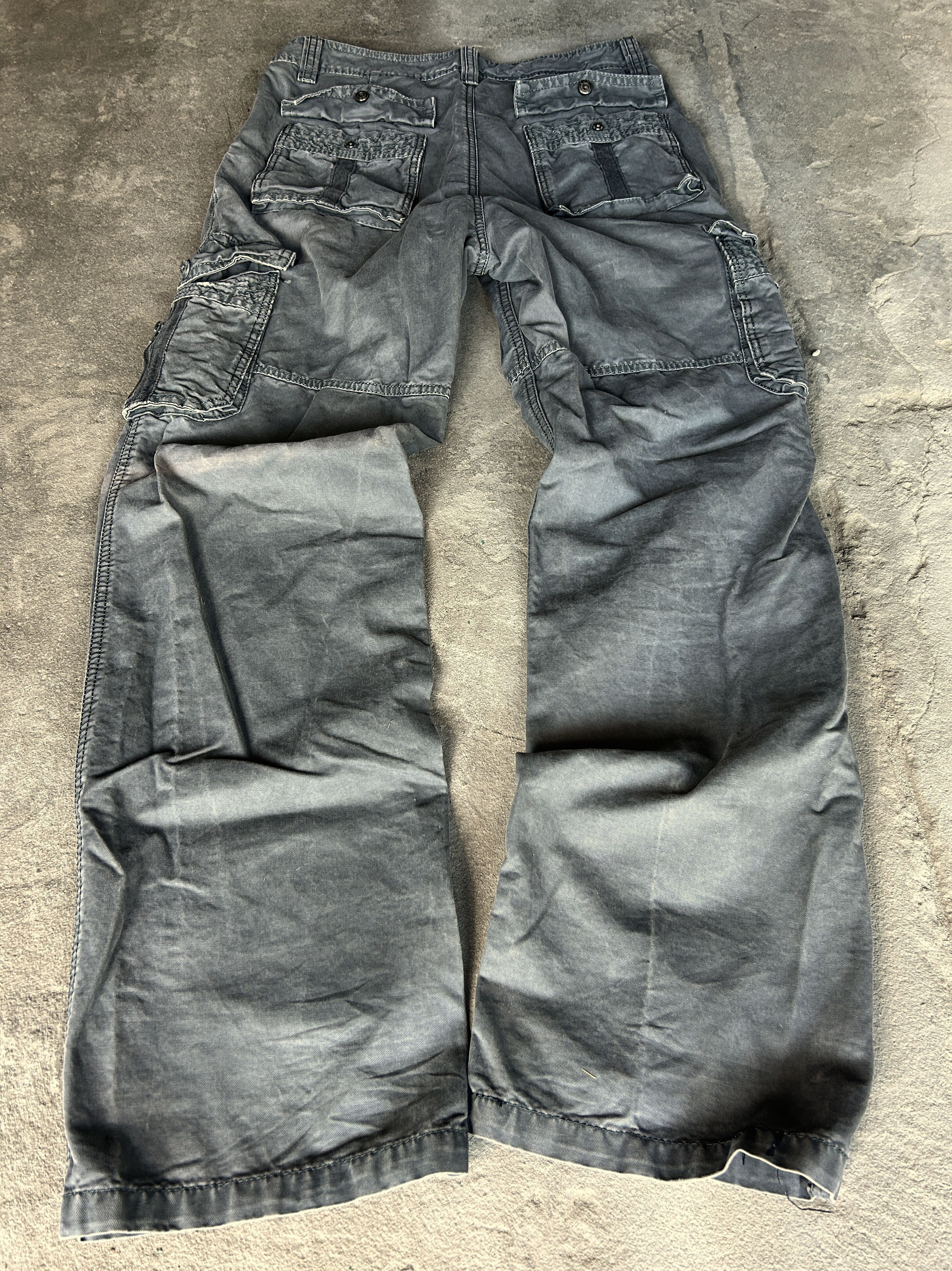 Vintage Washed Black Cargo Pants Distressed Utility Y2K Style Size US 32 / EU 48 - 8 Thumbnail