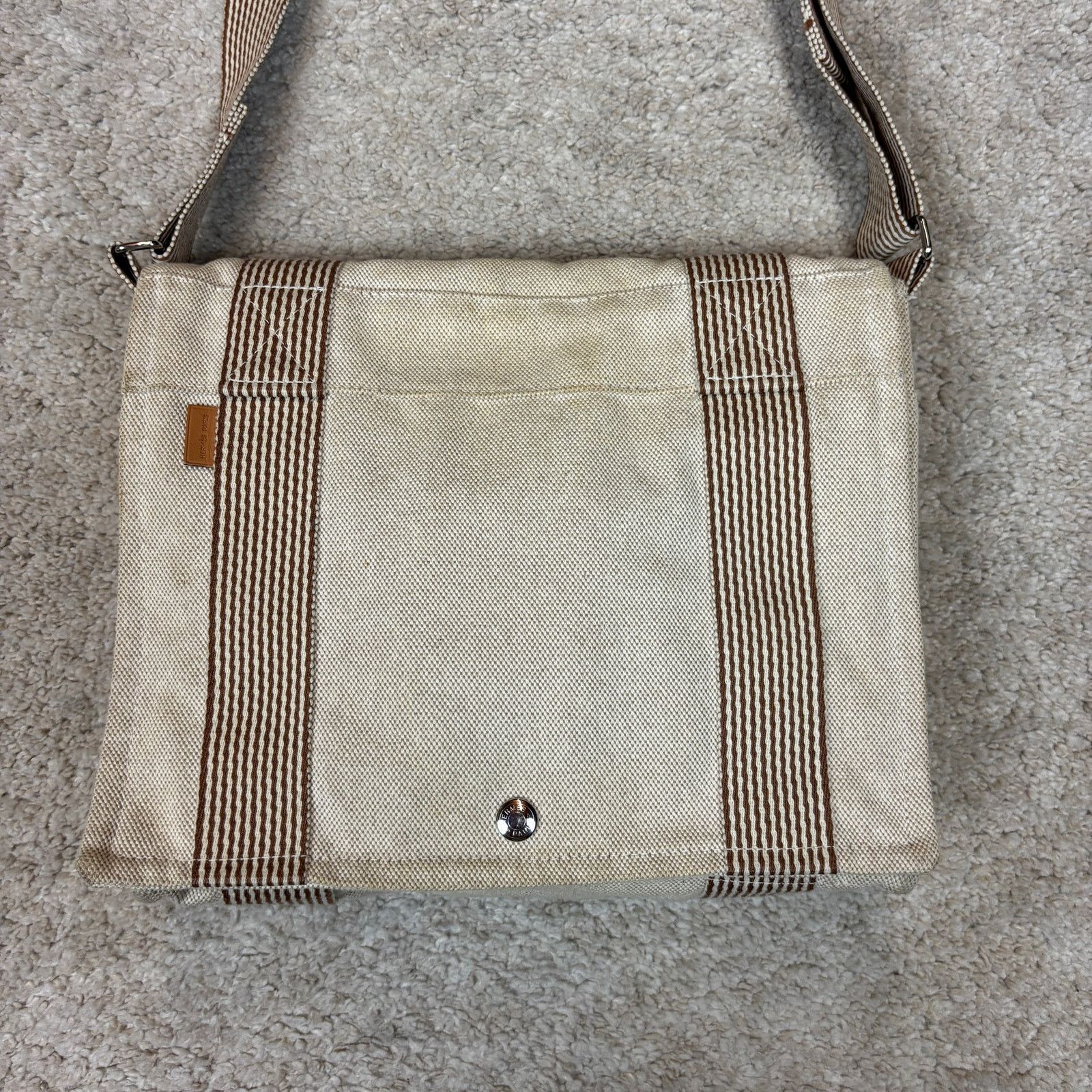 Hermes Hermes White Fourre Tout Besace PM Canvas Shoulder Bag Size ONE SIZE - 2 Thumbnail