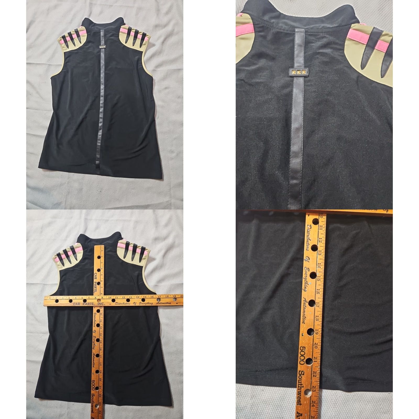 Vintage Jamie Sadock Shirt Womens Medium Black Zip Sleeveless Golf Preppy Stretch Top Size M / US 6-8 / IT 42-44 - 8 Thumbnail