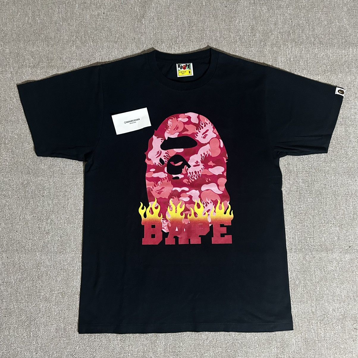 Bape Bape Ape Head Pink Flame Tee Size US M / EU 48-50 / 2 - 1 Thumbnail