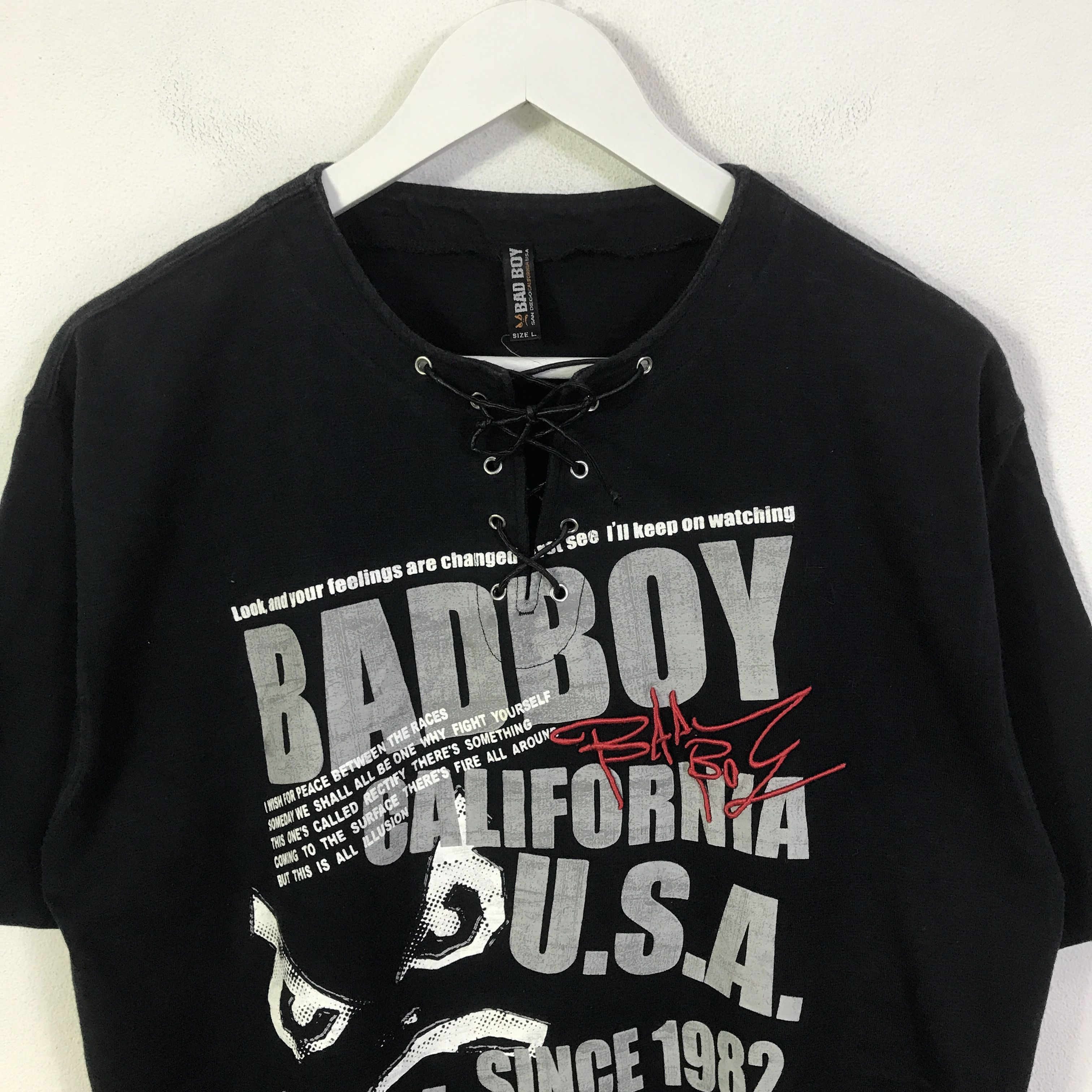 Japanese Brand BadBoy California usa Black Punk t-shirt K93B25 Size US L / EU 52-54 / 3 - 2 Thumbnail