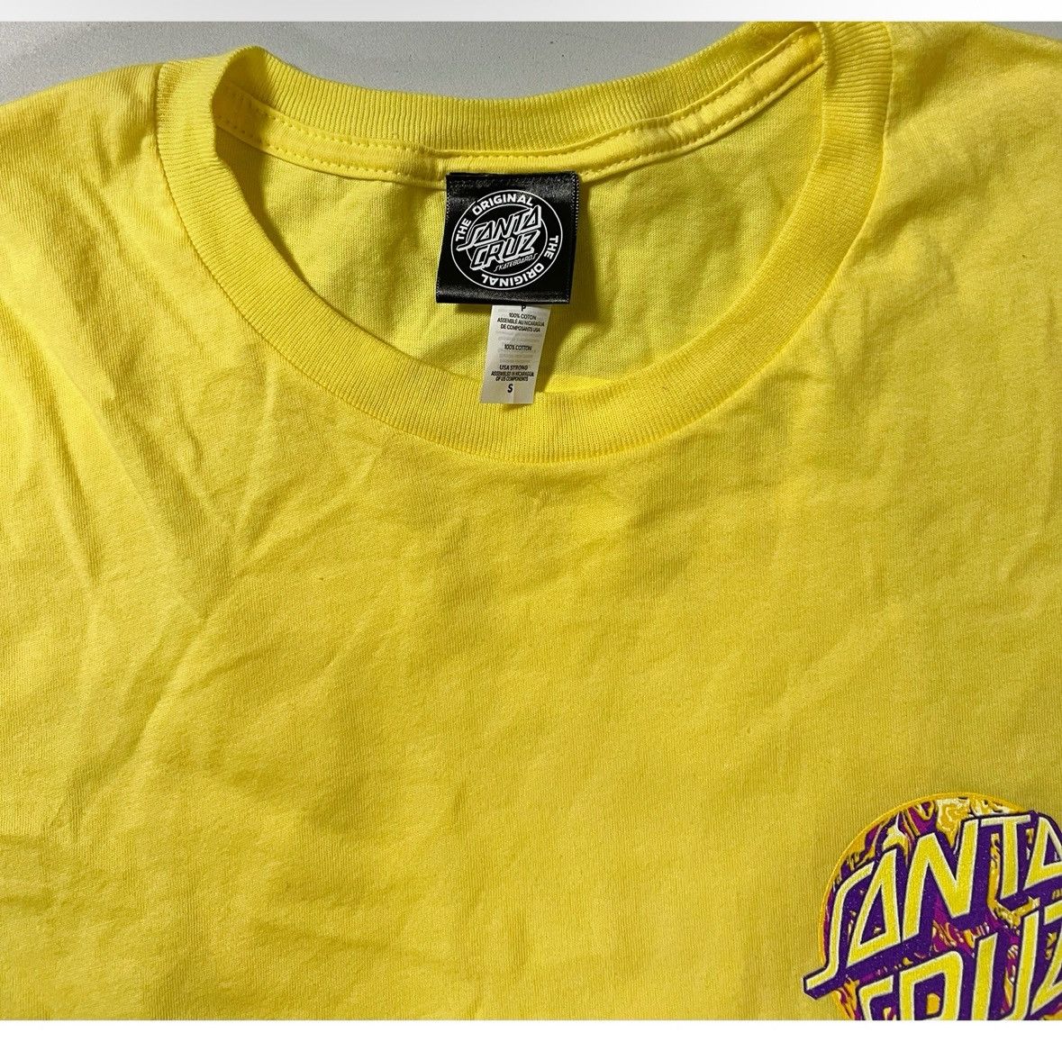 Santa Cruz Skateboards Santa Cruz Yellow Purple Logo Graphic Shirt Top Tee Size S 💛 Size US S / EU 44-46 / 1 - 5 Thumbnail