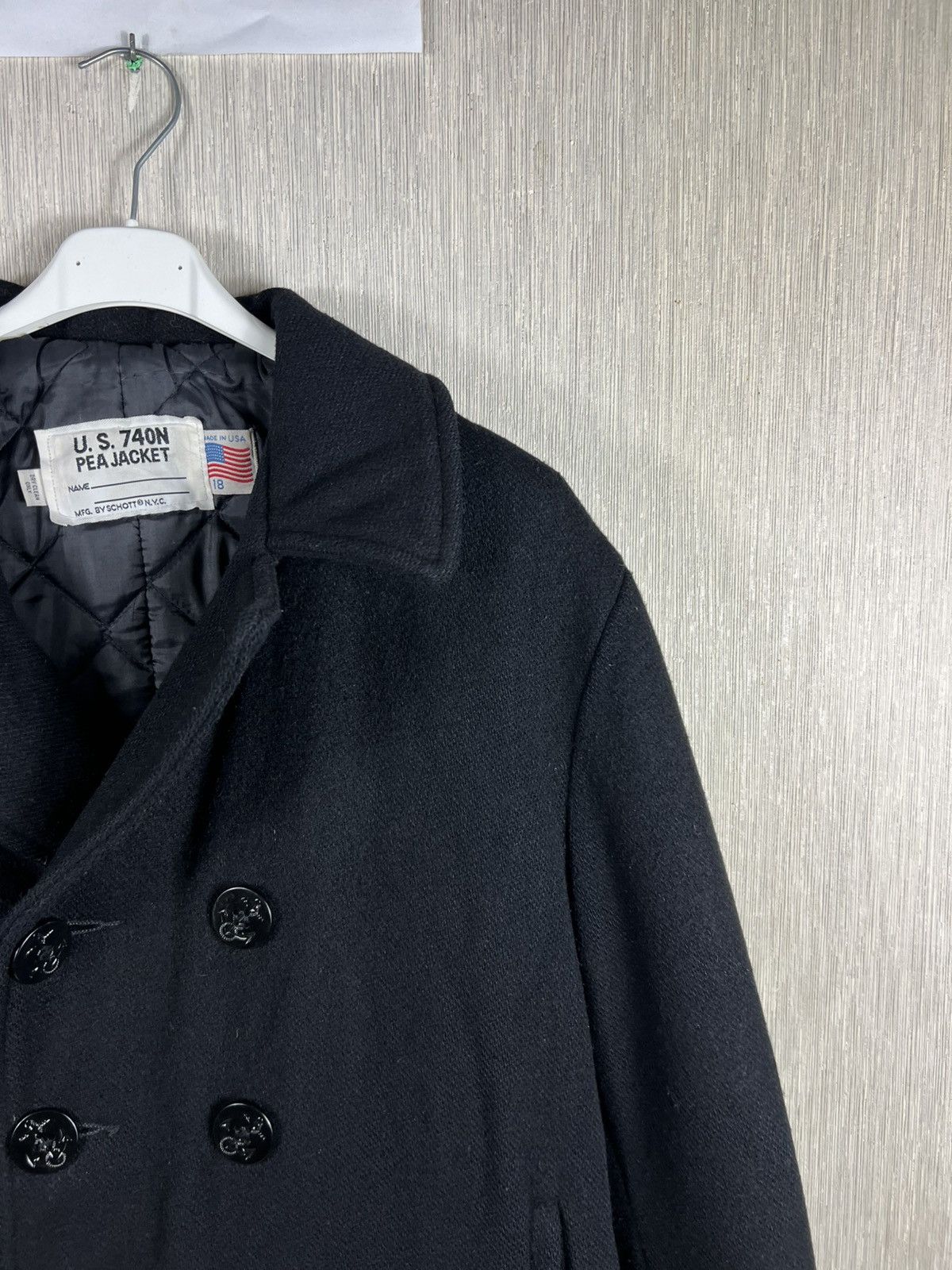 Schott Vintage U.S. 740N Pea Jacket double breasted wool coat retro Size US M / EU 48-50 / 2 - 3 Thumbnail