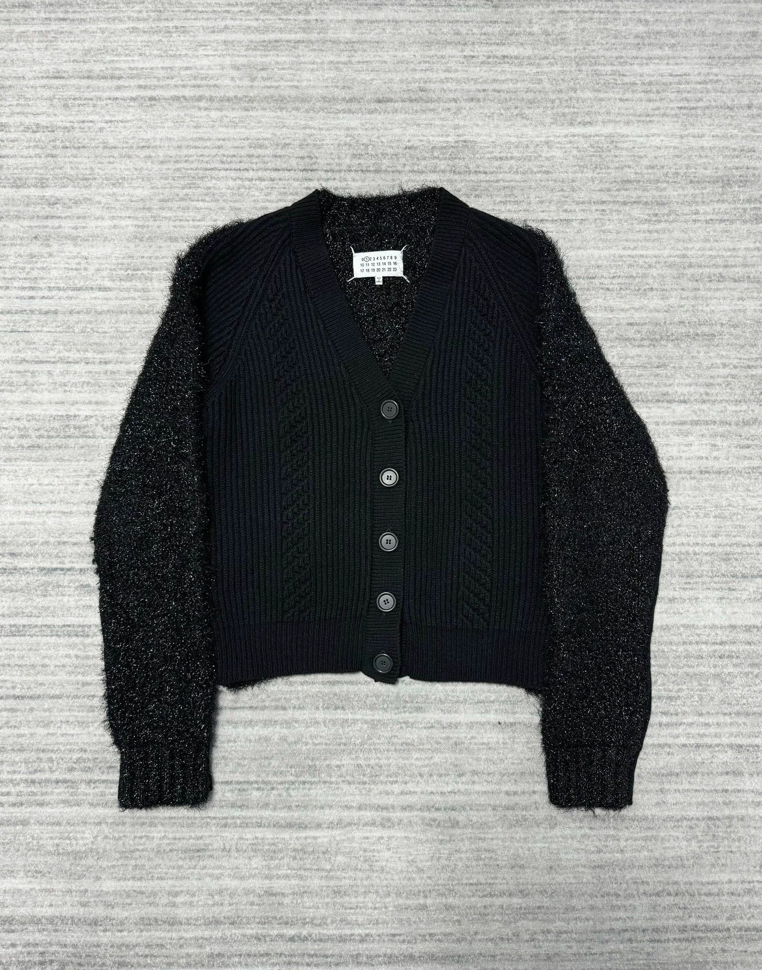 Maison Margiela Maison Margiela Black Wool & Silver Lurex Sequin Cardigan Size S / US 4 / IT 40 - 1 Thumbnail