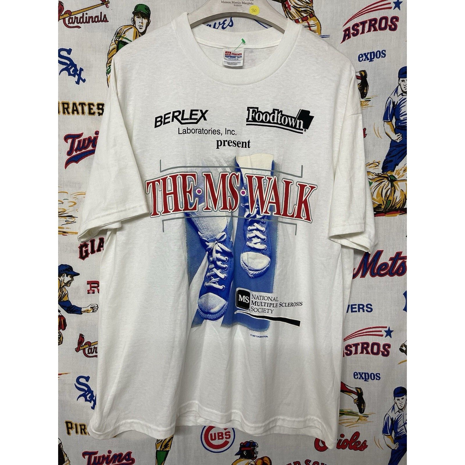 Fruit Of The Loom VTG 1997 MS WALK MULTIPLE SCLEROSIS T-SHIRT FLEET BANK SINGL Size US XL / EU 56 / 4 - 1 Thumbnail