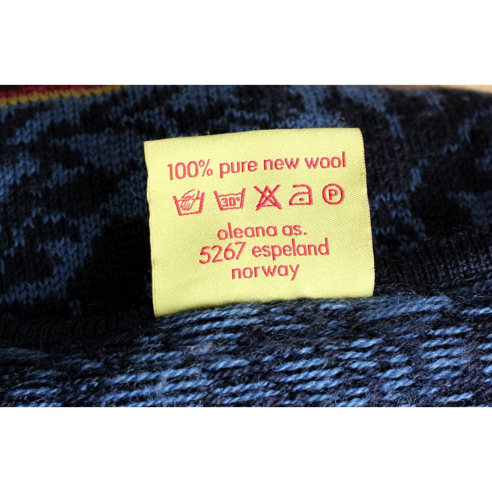 Vintage OLEANA Cardigan Jumper Women M Blue Wool Vintage Norway Nordic Floral Crew Neck Long Sleeve Knitted Wool VR1447 Size M / US 6-8 / IT 42-44 - 7 Thumbnail