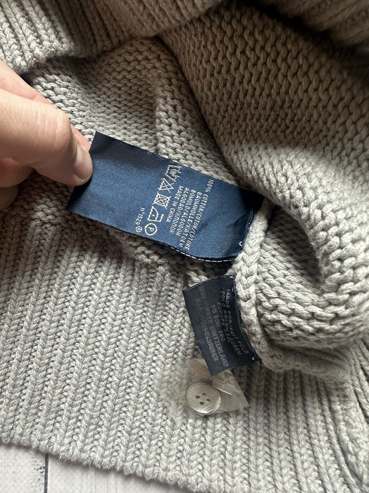 Polo Ralph Lauren × Vintage Vintage Ralph Lauren Sweater size L logo grey Size US L / EU 52-54 / 3 - 9 Thumbnail