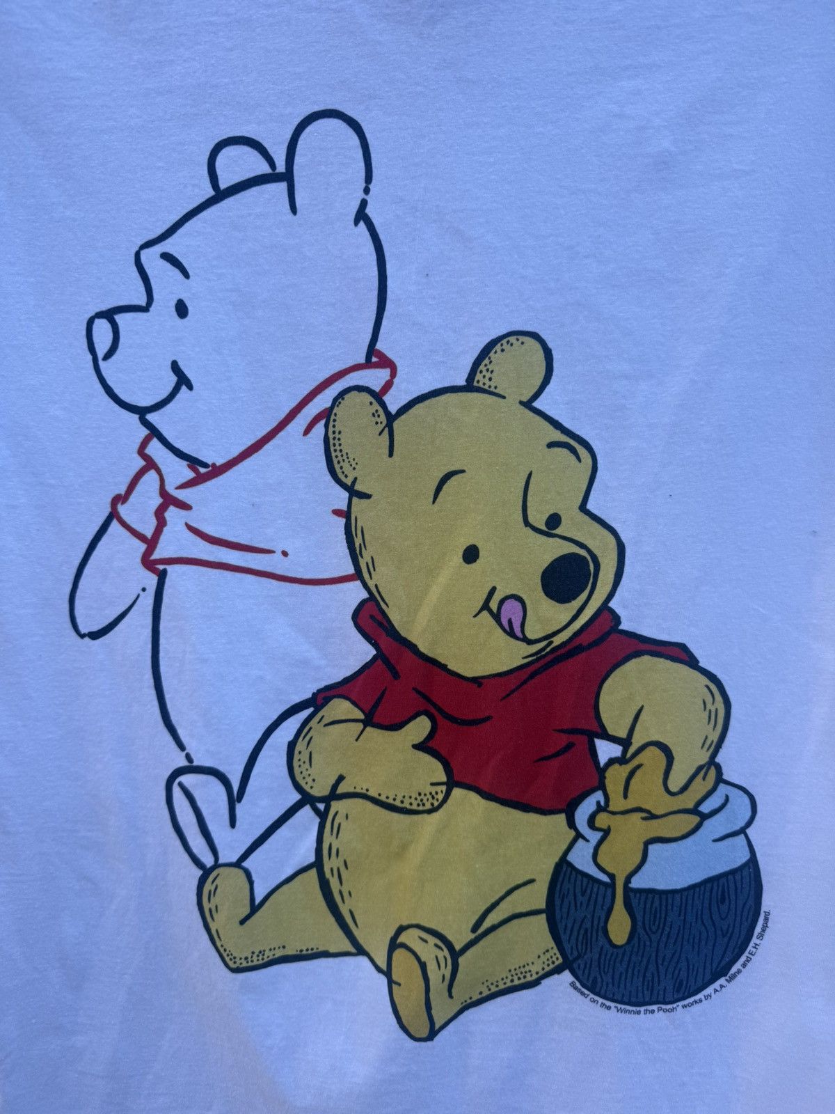 Disney Disney Winnie the Pooh Bear White T-Shirt Port & Co. Unisex Size US M / EU 48-50 / 2 - 2 Thumbnail