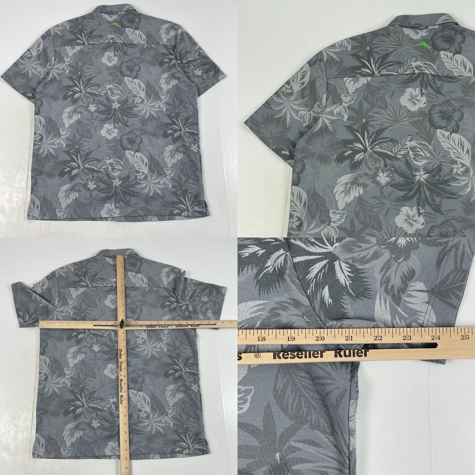 Tommy Bahama Tommy Bahama Shirt Men M Gray Island Zone Pima Floral Short Sleeve Button Up Size US M / EU 48-50 / 2 - 8 Thumbnail