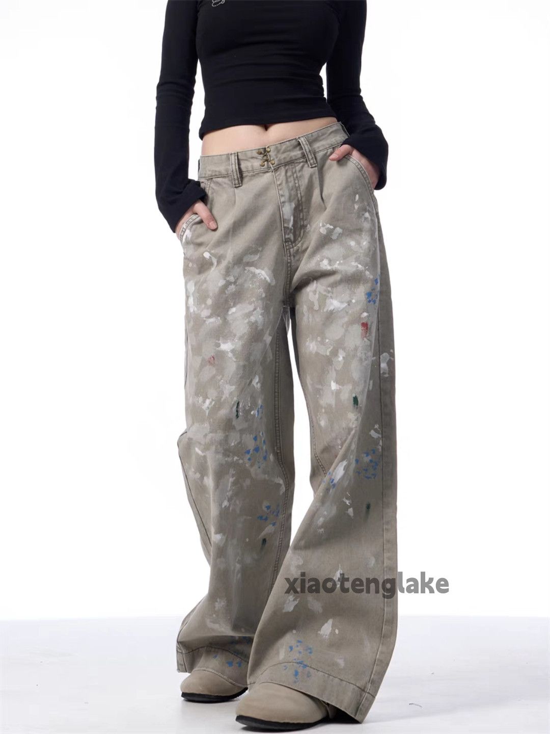 Designer × Japanese Brand × Vintage washed faded loose baggy paint carpenter cargo pants Size US 28 / EU 44 - 4 Thumbnail