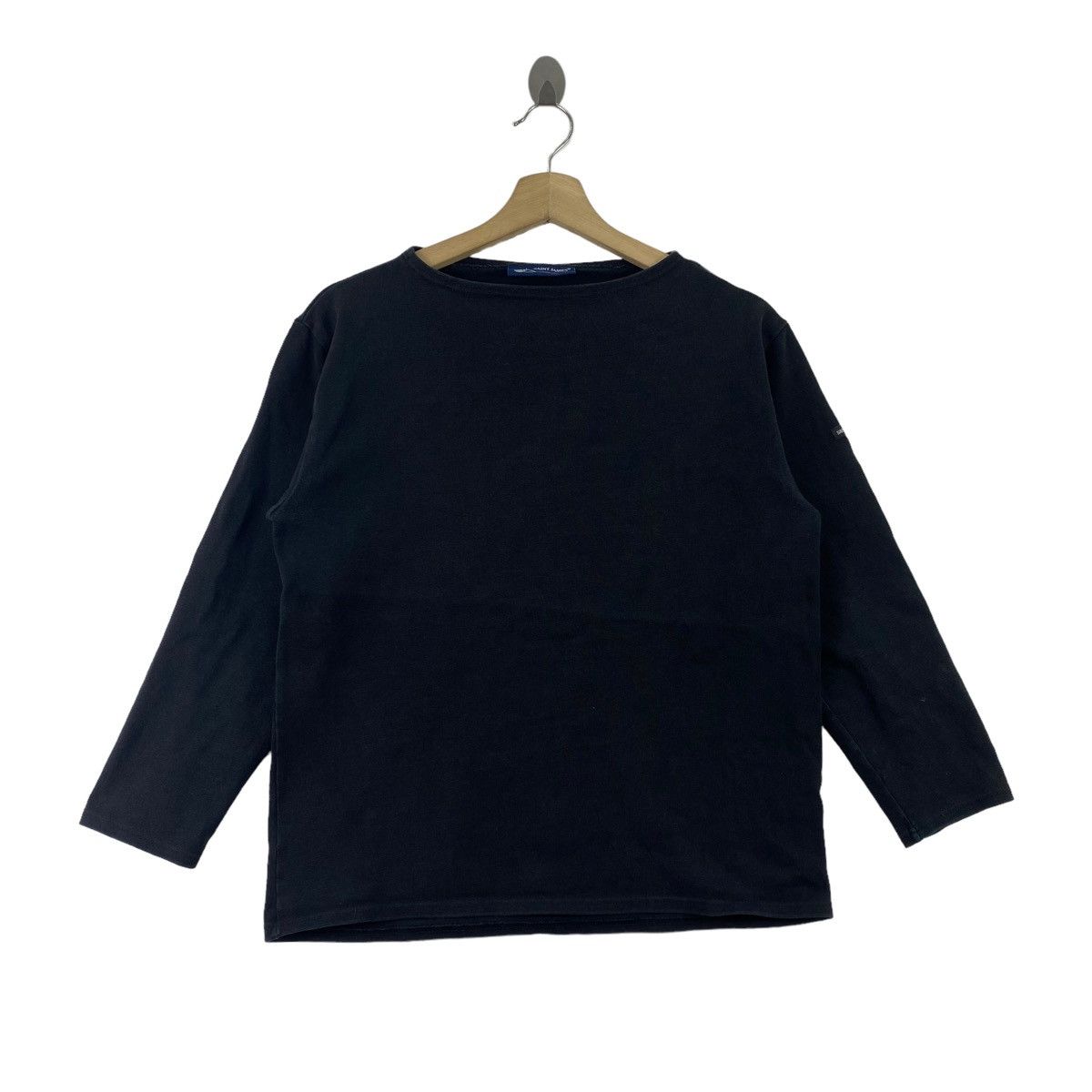 Saint James SAINT JAMES France Brand Plain Black Long Sleeve Shirt Size US S / EU 44-46 / 1 - 1 Thumbnail