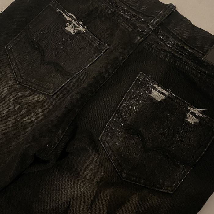 If Six Was Nine Gostar De Fuga Distressed Black Flare Denim 