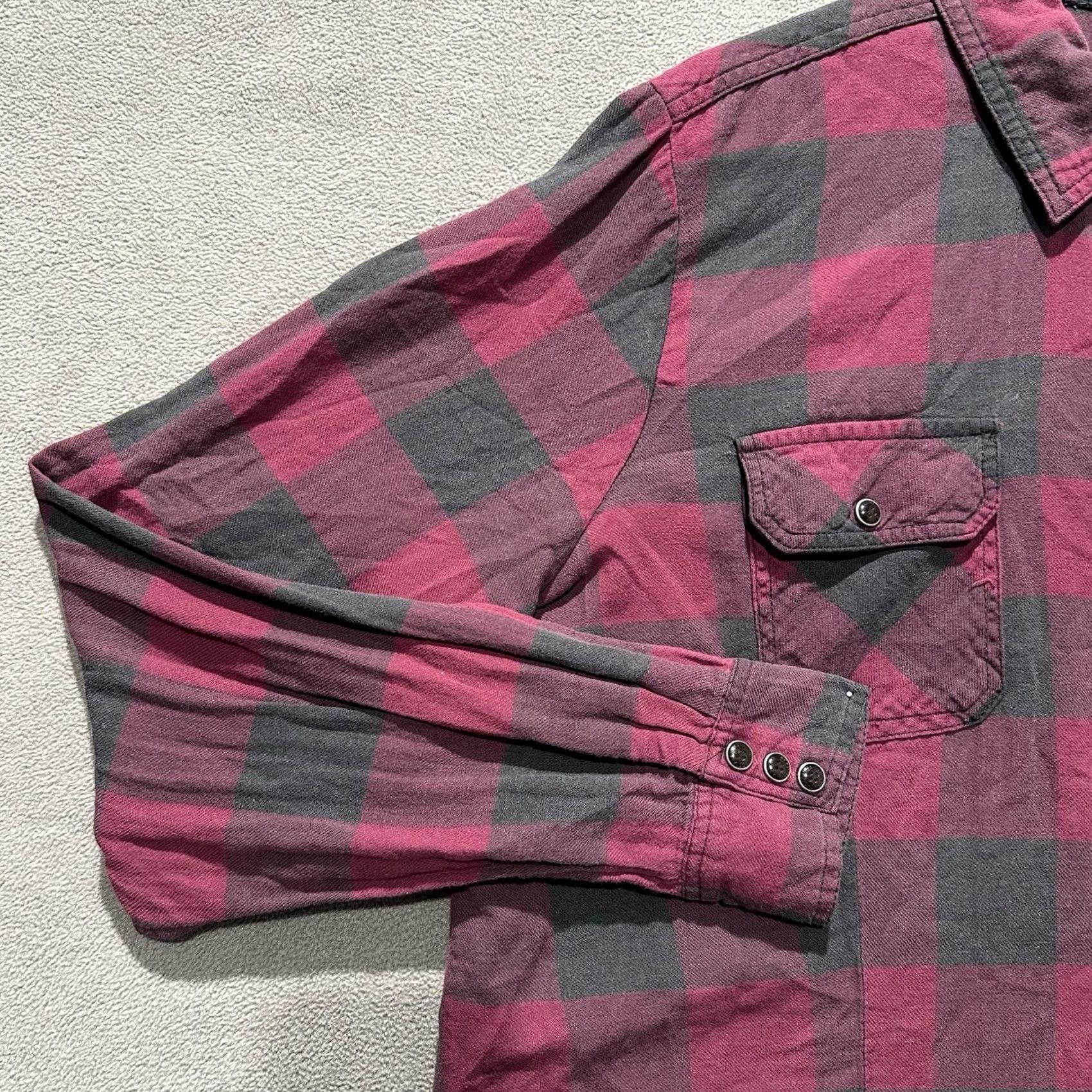 Harley Davidson Harley-Davidson Shirt Womens 1W Burgundy Plaid Snap Up Button Up Moto EUC Motorcycle Size XL / US 12-14 / IT 48-50 - 6 Thumbnail