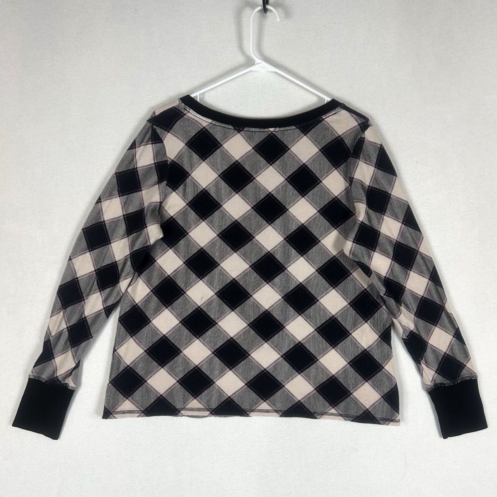 Victoria's Secret Victoria's Secret Plaid Lounge Long Sleeve Shirt Womens Large Knit Sleep Top Size L / US 10 / IT 46 - 6 Thumbnail