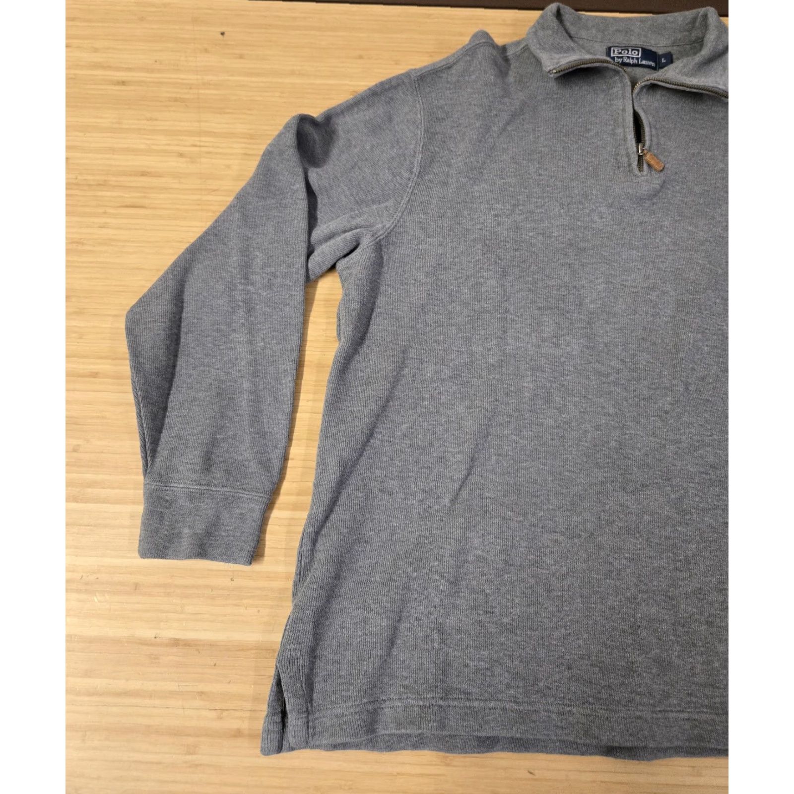 Polo Ralph Lauren Polo Ralph Lauren Sweater Mens Large Gray Quarter Zip Mock Neck Knit Size US L / EU 52-54 / 3 - 3 Thumbnail