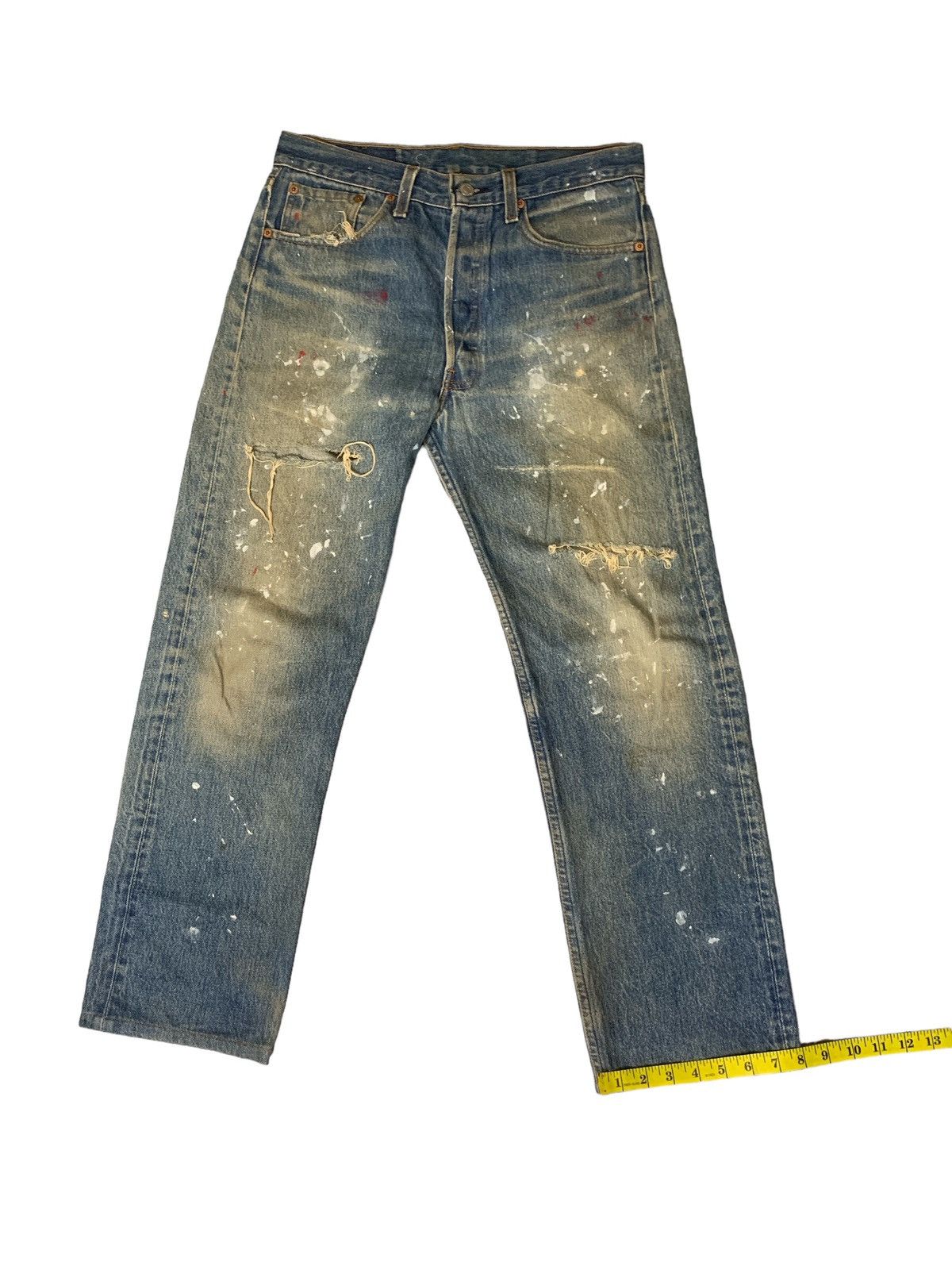 Levi's Vintage Clothing Rare Design Vintage Levi’s 501xx Distressed Denim Size US 32 / EU 48 - 13 Thumbnail