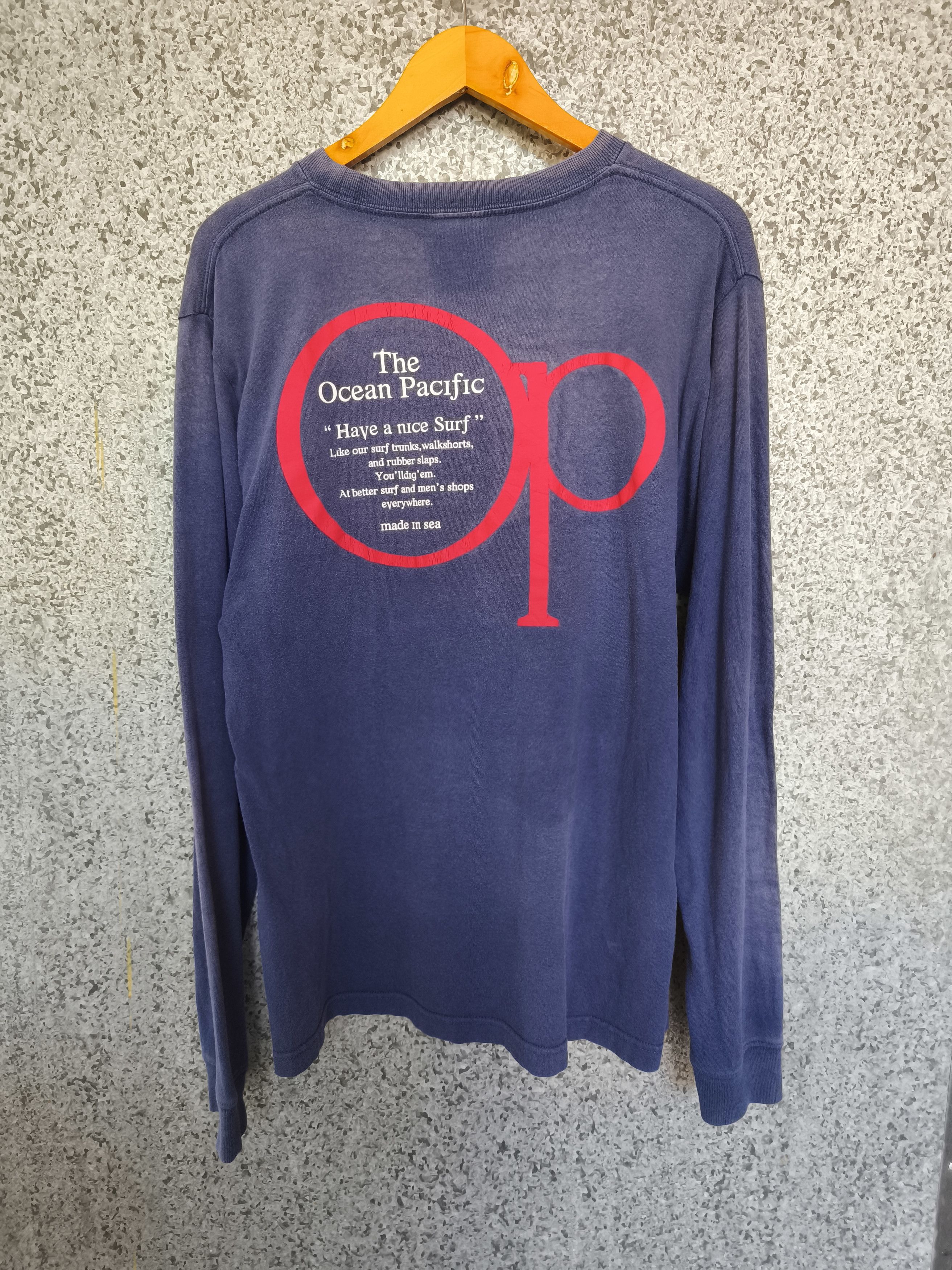 Ocean Pacific Trashed Faded Vintage Ocean Pacific t shirt ls surfing Size US L / EU 52-54 / 3 - 7 Thumbnail
