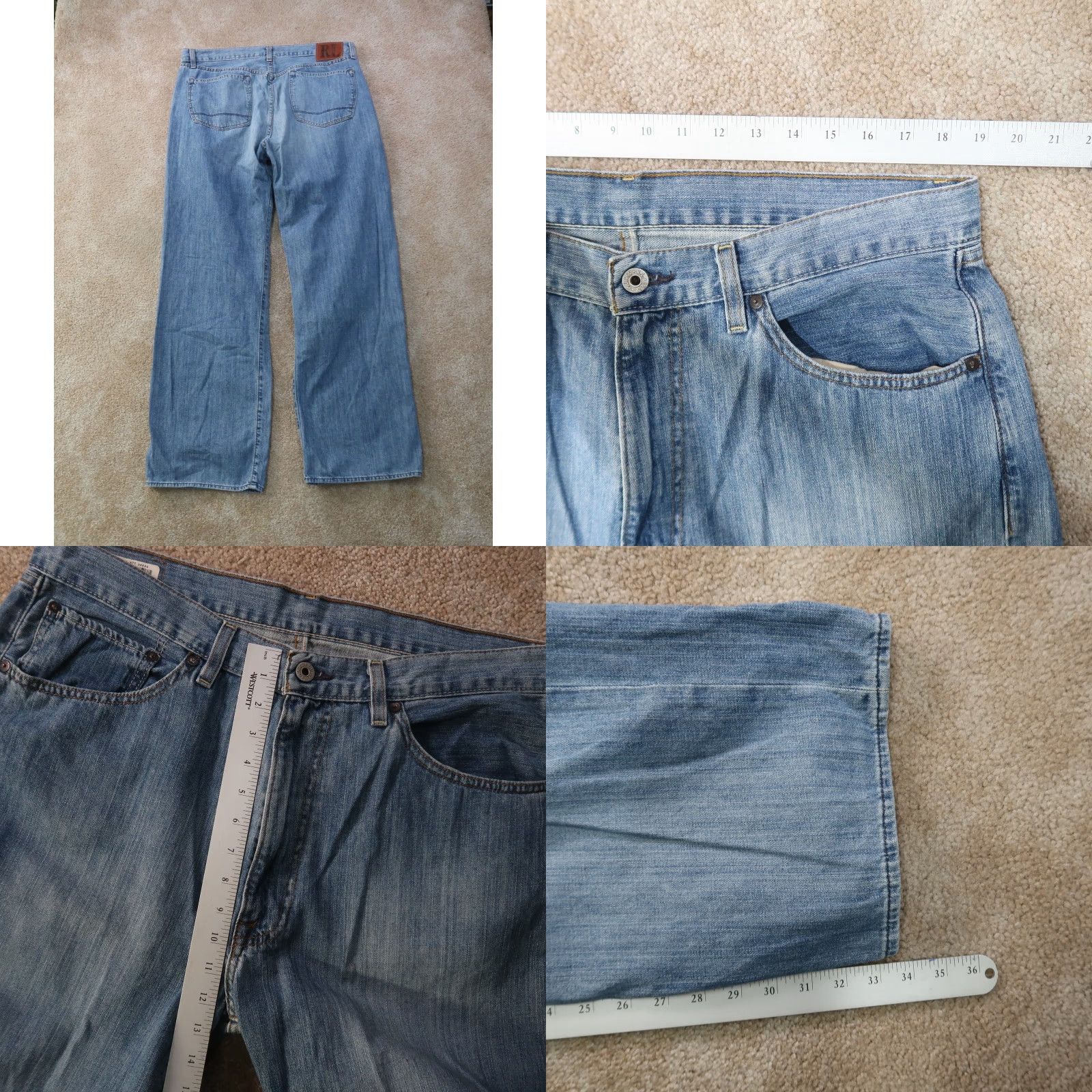 Polo Ralph Lauren Polo Ralph Lauren Jeans Thompson Mens 38x34 Blue Denim Baggy Loose Fit Size US M / EU 48-50 / 2 - 8 Thumbnail