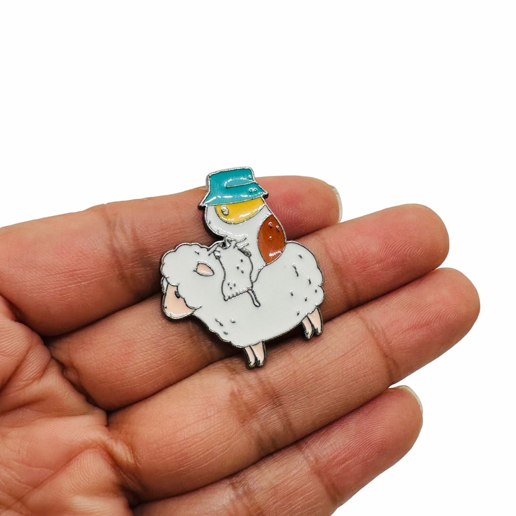 Other ⭐Cute Enamel Bird & Sheep Pin Badge With Secure Clasp Bubu t Size ONE SIZE - 2 Thumbnail