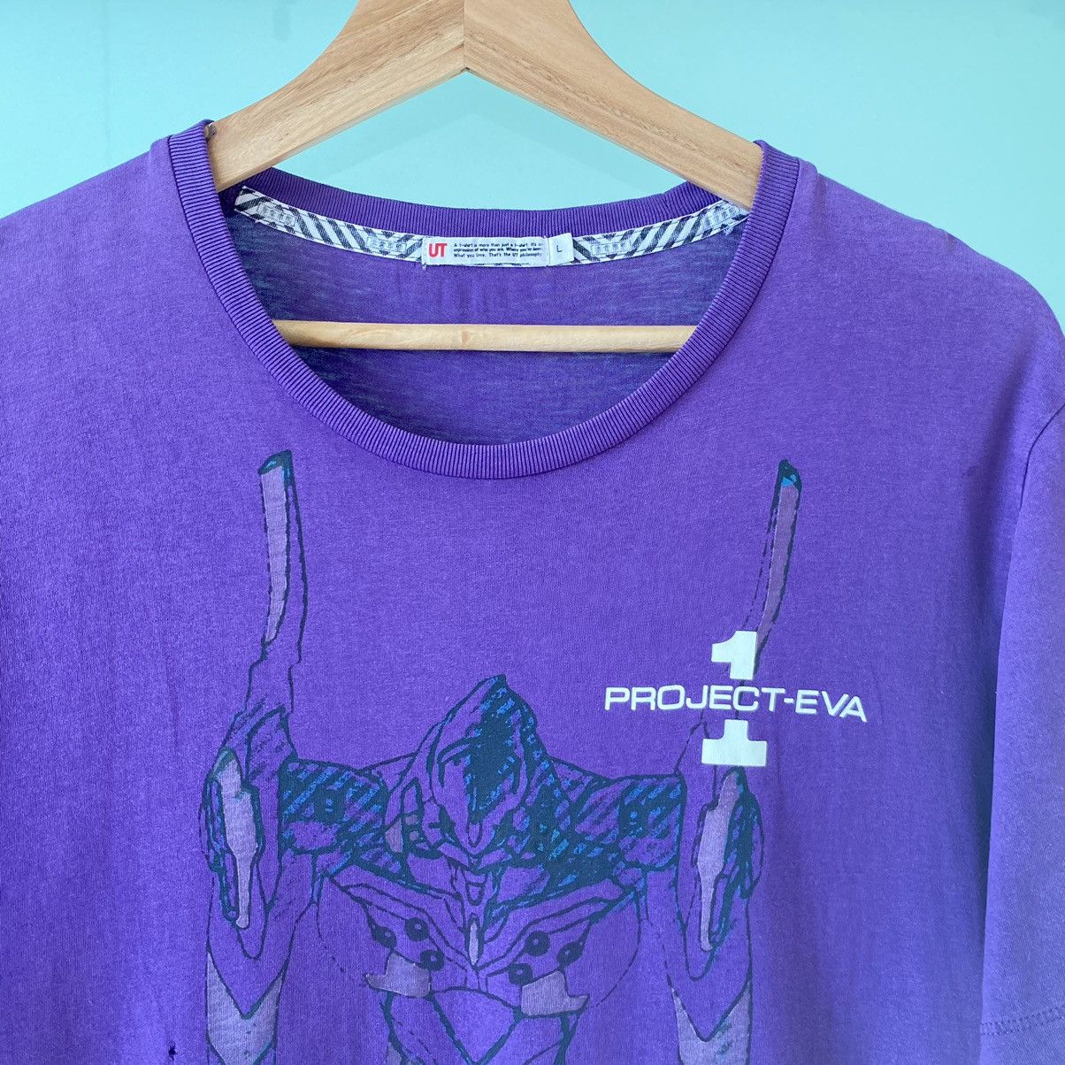Anime Thrashed Faded Project Eva Neon Genesis Anime ERD GRUNGE TEE Size US L / EU 52-54 / 3 - 3 Thumbnail