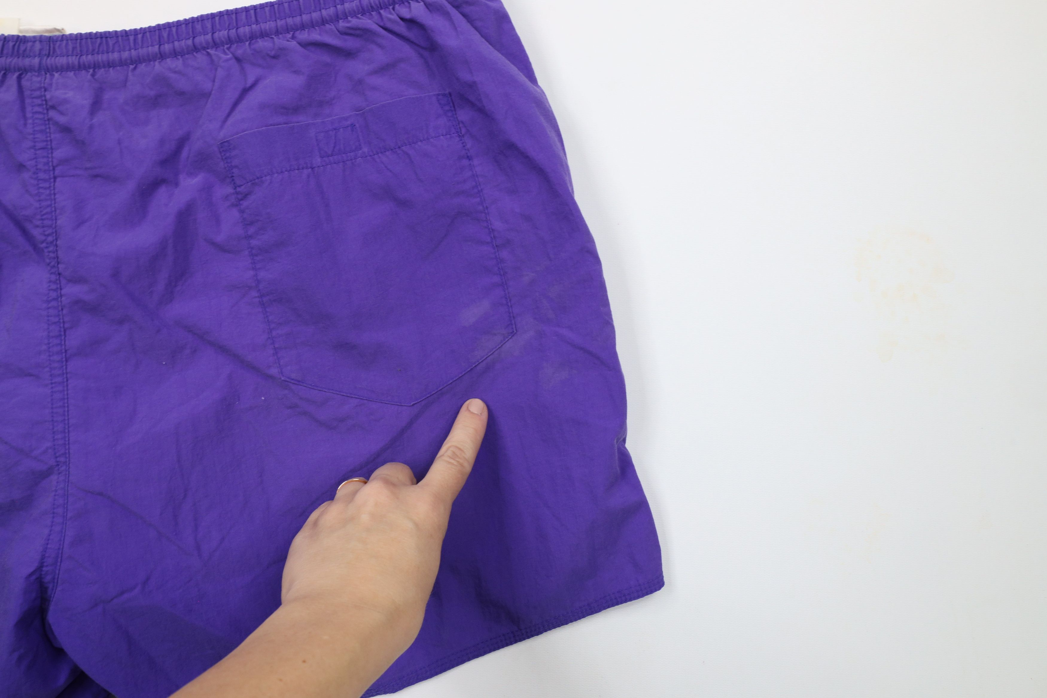 Nike × Vintage Vintage 90s Nike Lined Running Jogging Short Shorts Purple Size US 36 / EU 52 - 10 Thumbnail