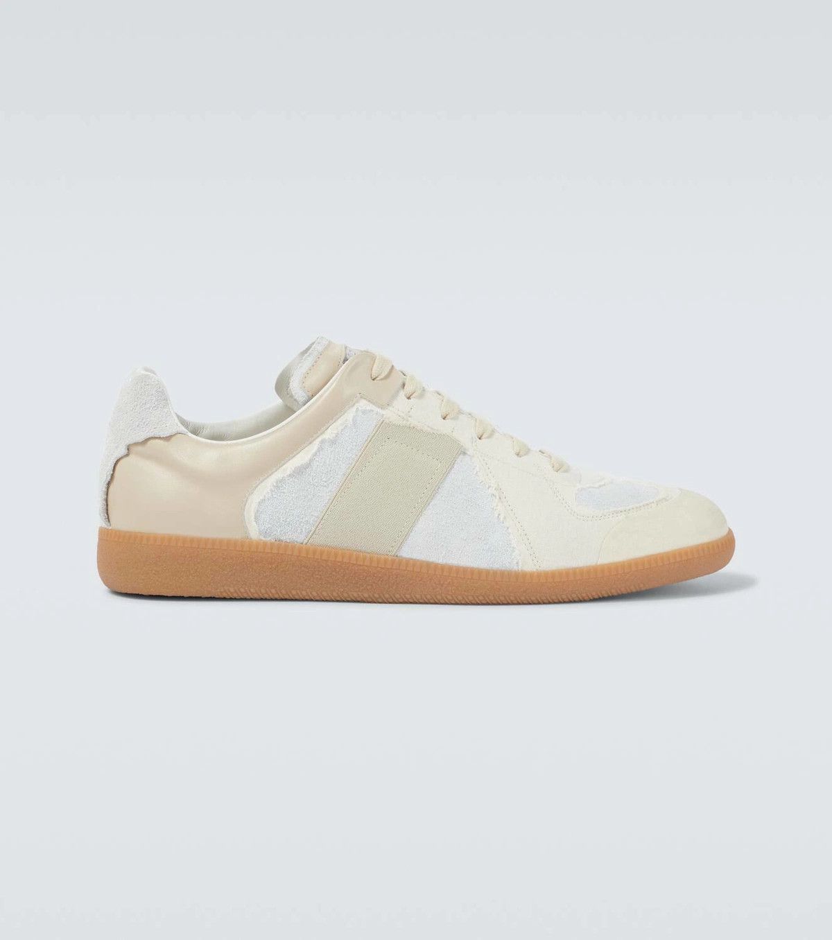 Maison Margiela oc11z1225 Replica Inside Out Suede Sneakers in Beige/White Size US 7 / EU 40 - 1 Thumbnail