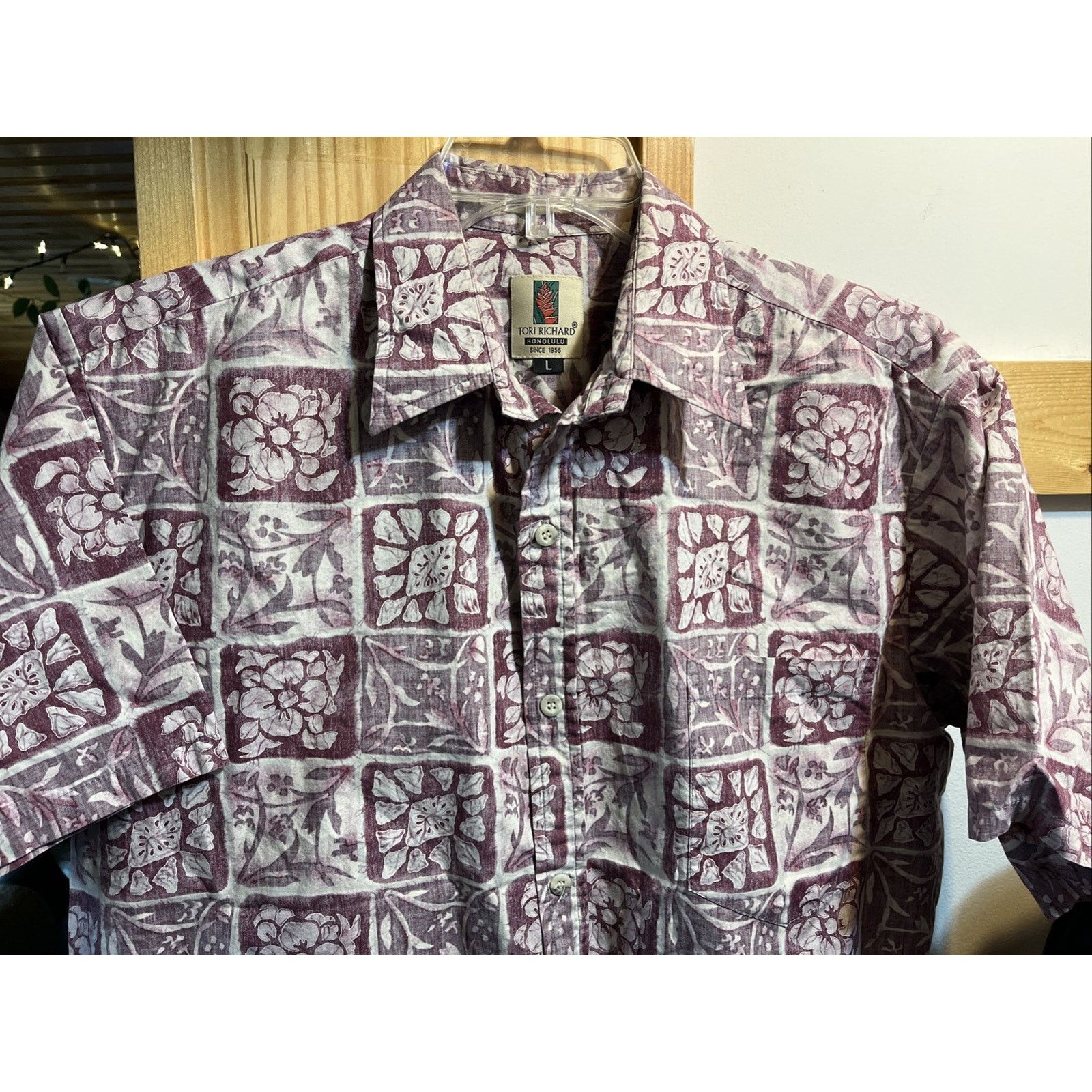 Tori Richard Tori Richard Vintage Mens L Red Floral Cotton Hawaiian Shirt Size US L / EU 52-54 / 3 - 5 Thumbnail