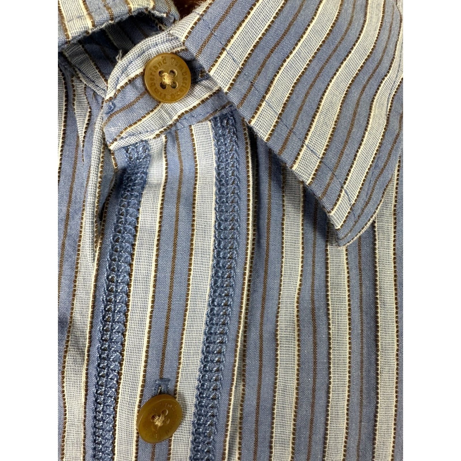 Timberland VINTAGE Timberland Shirt Men 3XL Slim Blue Striped Button-Up Size US XXL / EU 58 / 5 - 5 Thumbnail