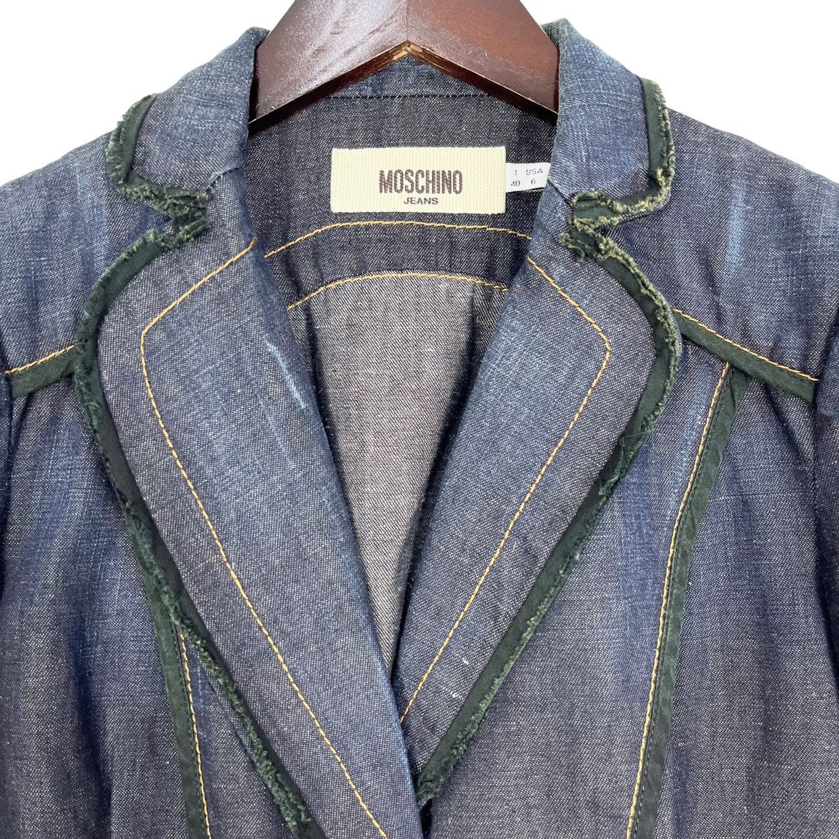 Designer × Moschino Moschino Jeans Denim Distressed Shorts Blazer Jacket Size S / US 4 / IT 40 - 2 Thumbnail