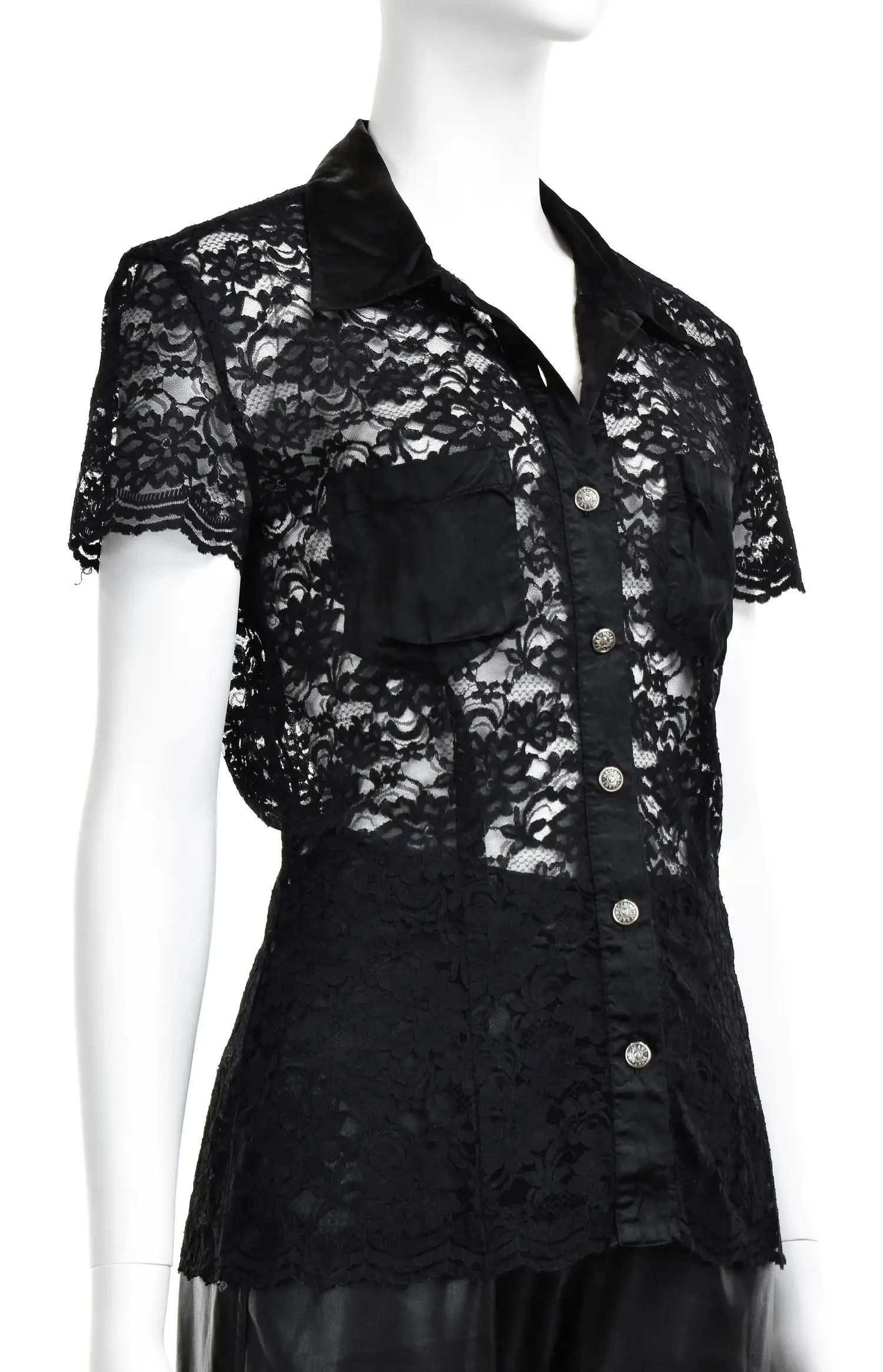 Love Moschino × Moschino Love Moschino Lace Flower Vintage Blouse Shirt Size L / US 10 / IT 46 - 1 Thumbnail