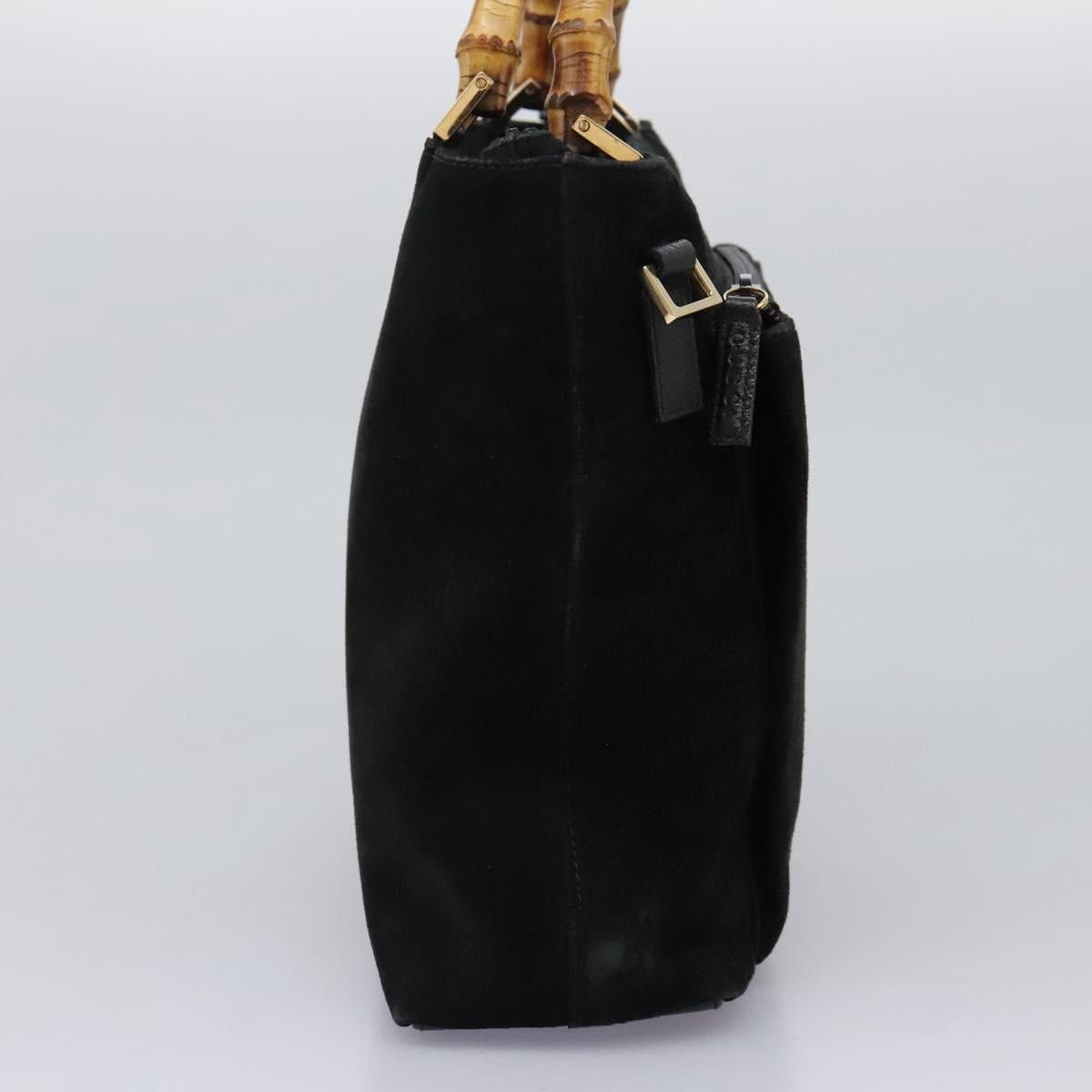 Gucci GUCCI Bamboo Handbag Suede Black Gold 000 2265 000 2265 Size ONE SIZE - 5 Thumbnail