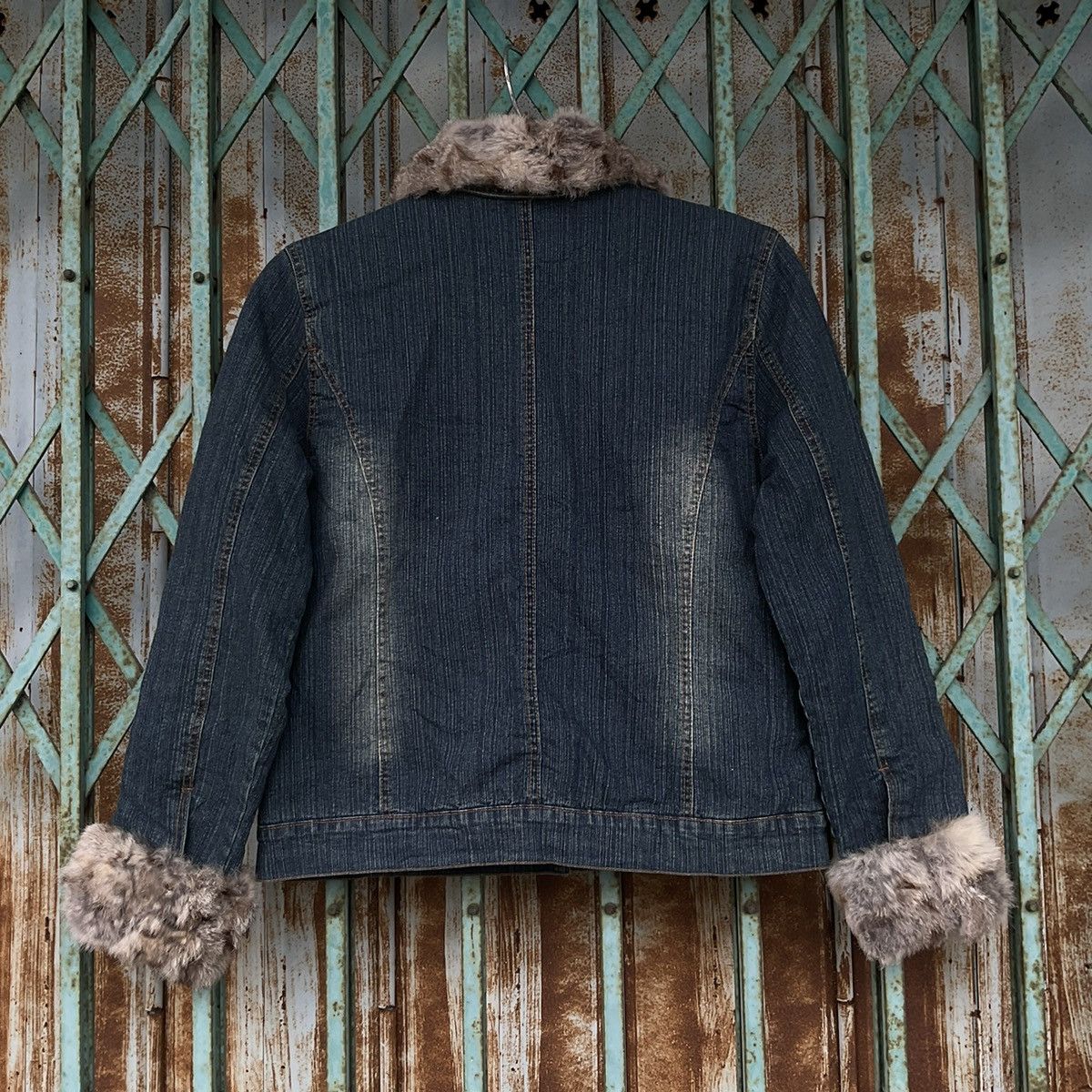 Vintage Vintage Rabbit Fur Jean Jacket Denim Jacket Size S / US 4 / IT 40 - 2 Thumbnail