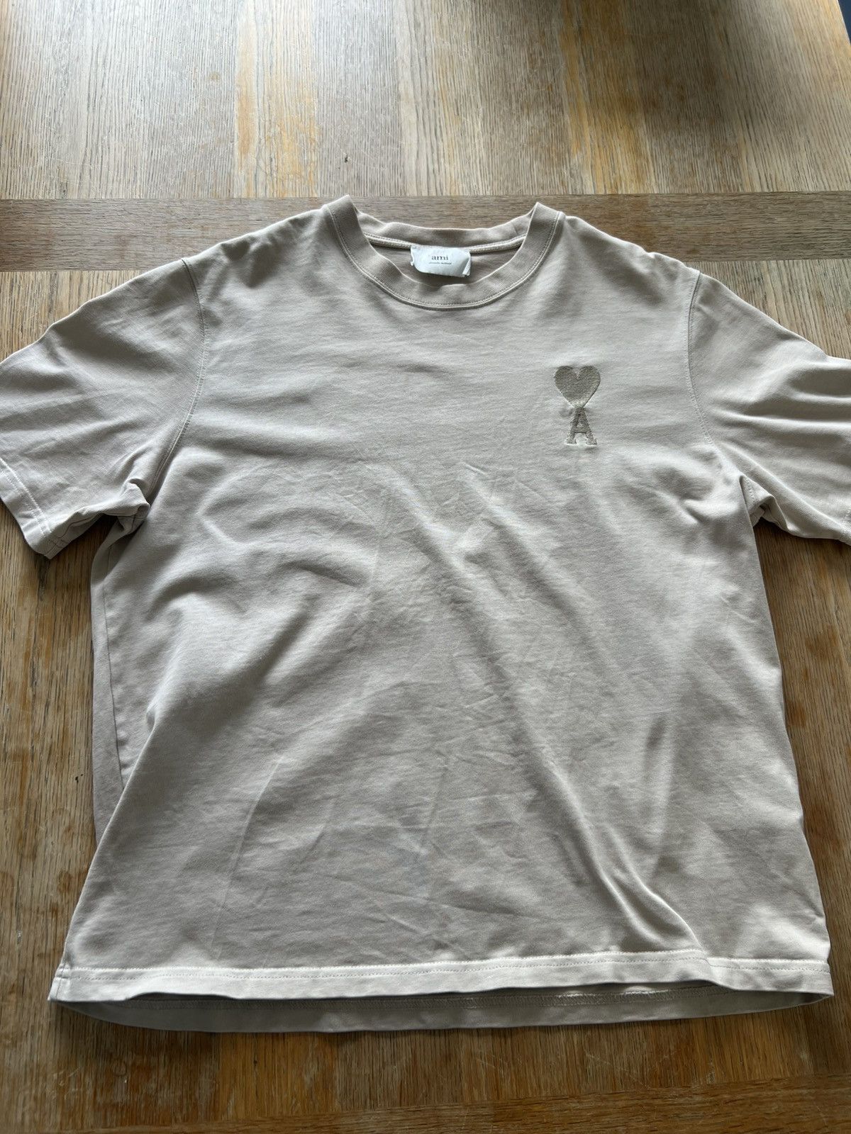 AMI Ami Beige Logo Tee Size Medium Size US M / EU 48-50 / 2 - 1 Thumbnail