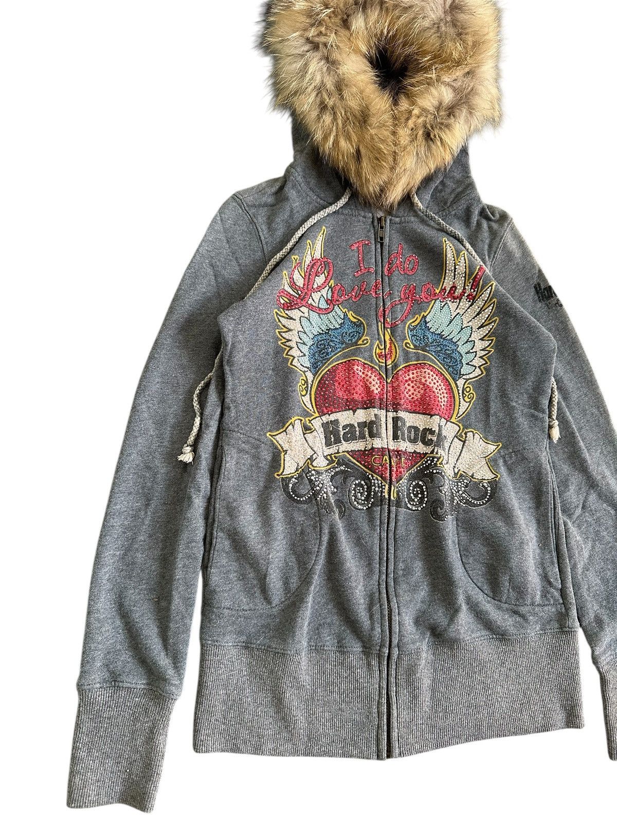 Hard Rock Cafe 2000s HARD ROCK CAFE FUR ZIP HOODIE IFSIXWASNINE LGB STYLE Size XS / US 0-2 / IT 36-38 - 4 Thumbnail