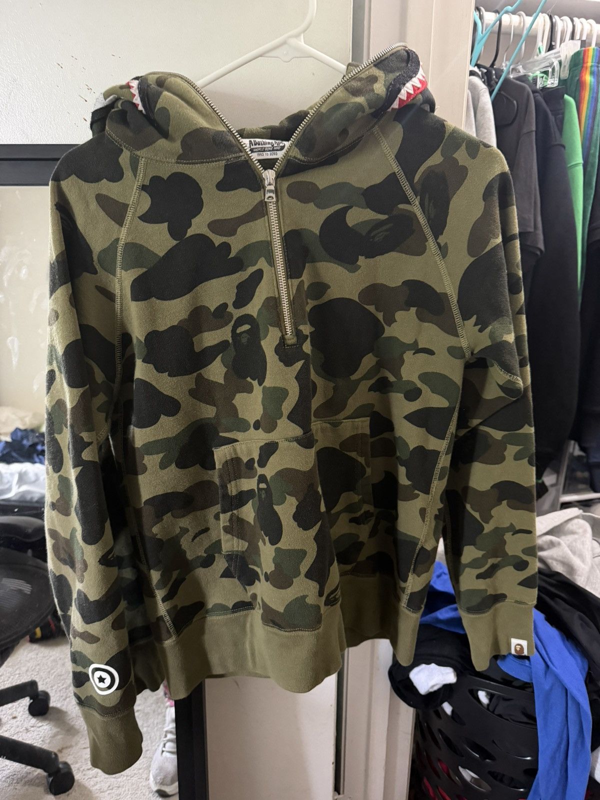Bape × Neighborhood BAPE X NBHD TRIAL CAMO TWO FACE HALF ZIP