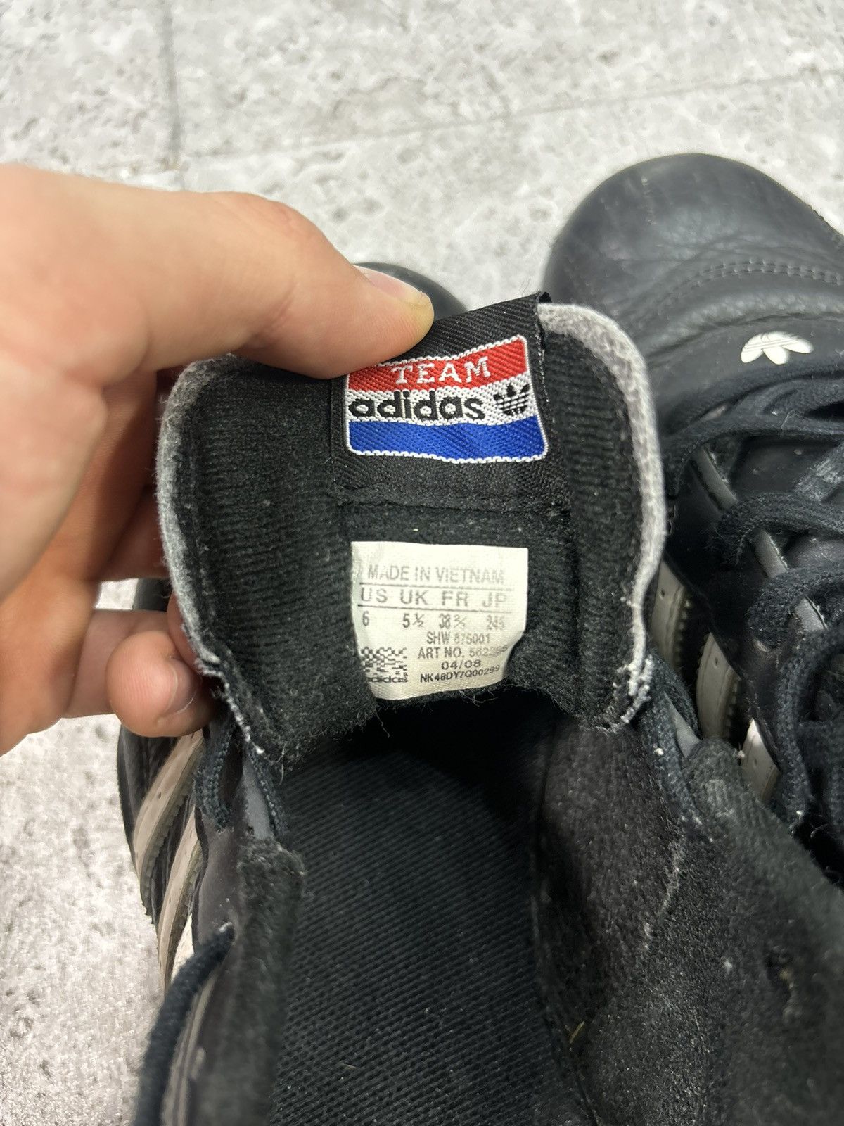 2000s Vintage Archive Racing Black Leather Adidas Good Year