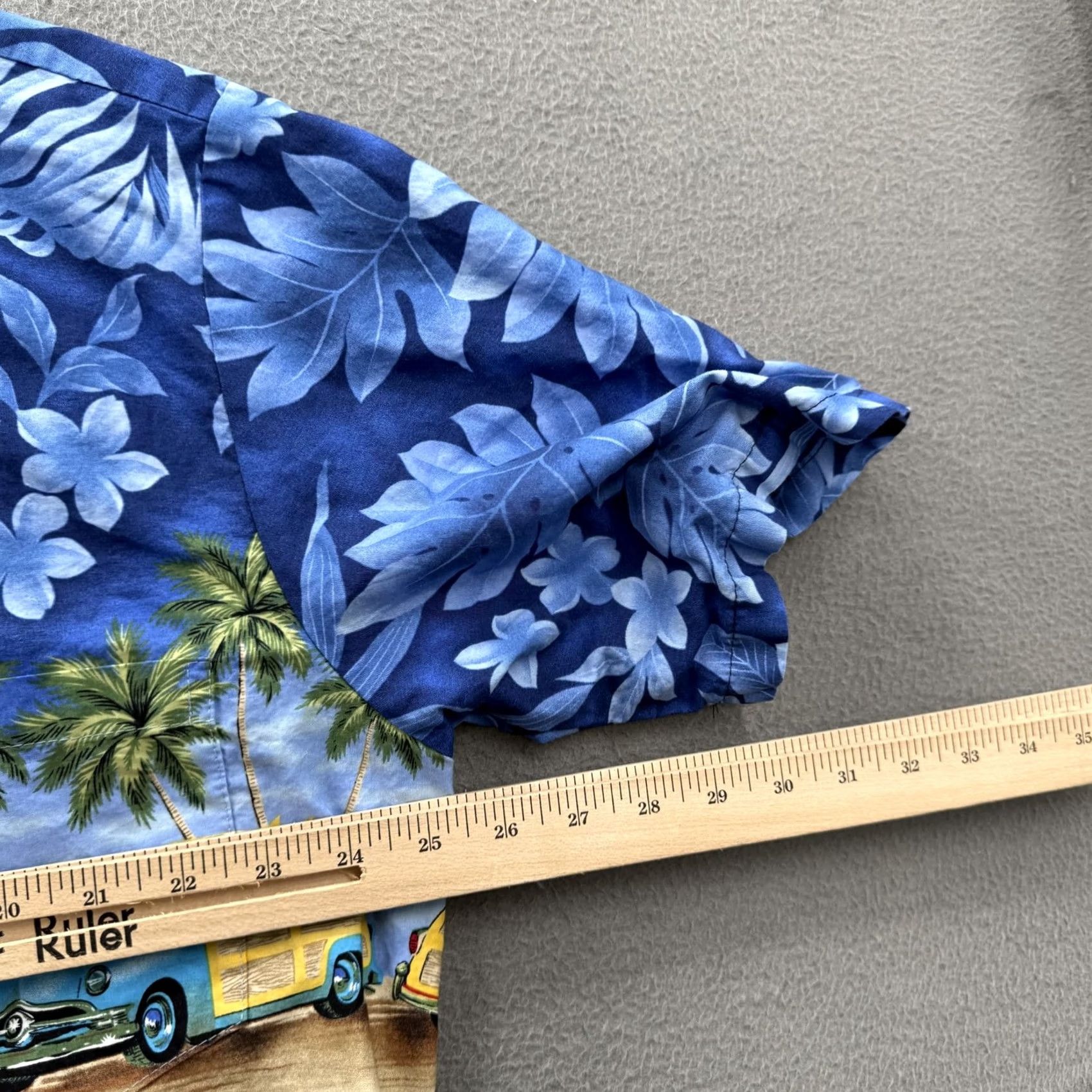 ALOHAS Aloha Republic Shirt Mens XL Blue Hawaiian Woody Car Beach Surf USA Short Sleeve Button-Up Size US XL / EU 56 / 4 - 4 Thumbnail