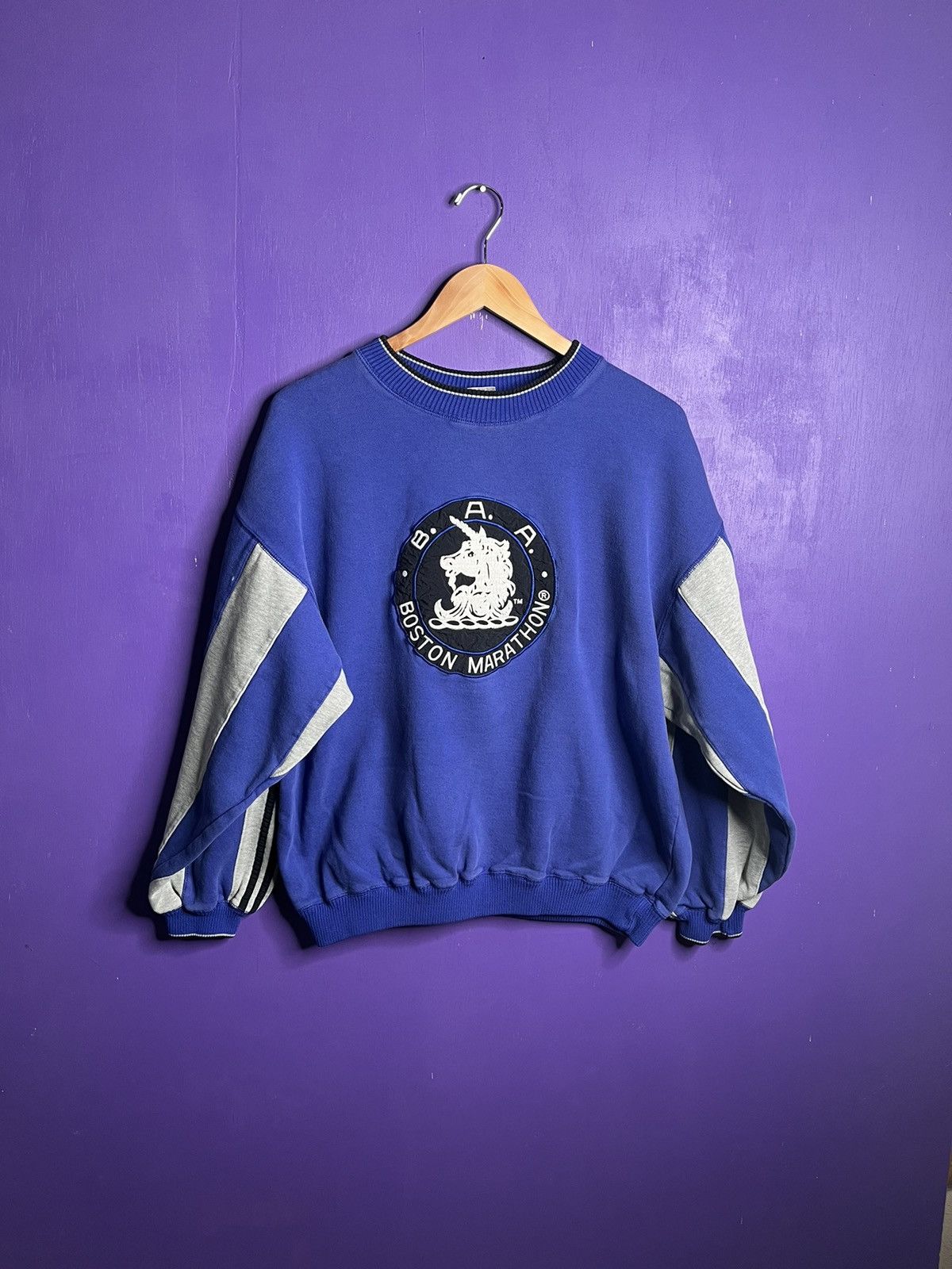 Vintage 90s adidas Boston marathon logo sweatshirt