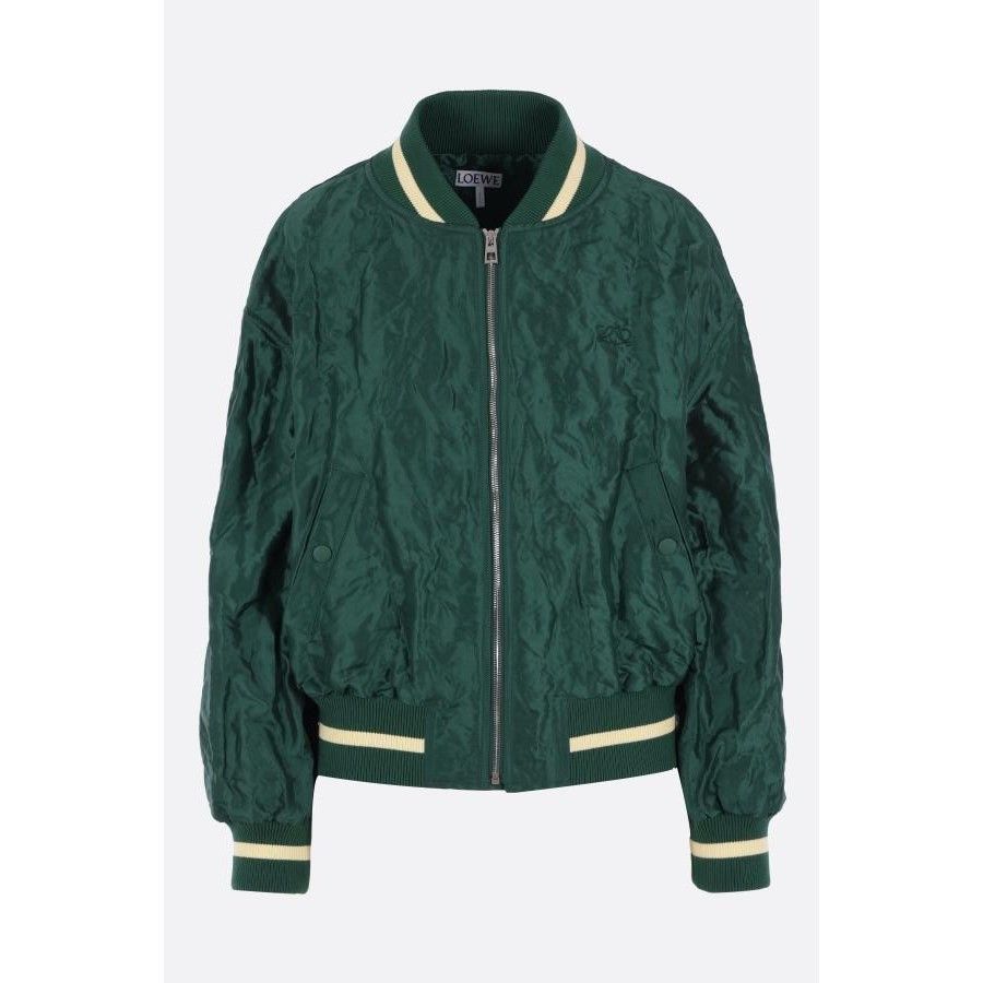 Loewe LOEWE Green Crinkled Technical Taffeta Bomber Jacket New & A Size M / US 6-8 / IT 42-44 - 1 Thumbnail